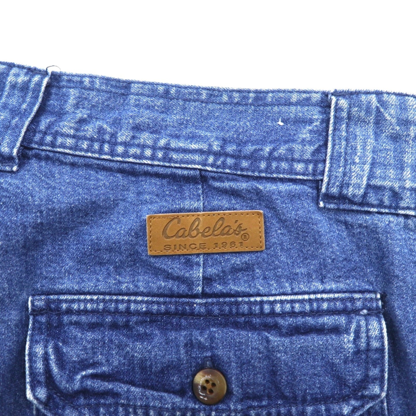 Cabela's デニム ブッシュ ショートパンツ 7-POCKET HIKER ハーフパンツ L インディゴ ブルー フロントポケット