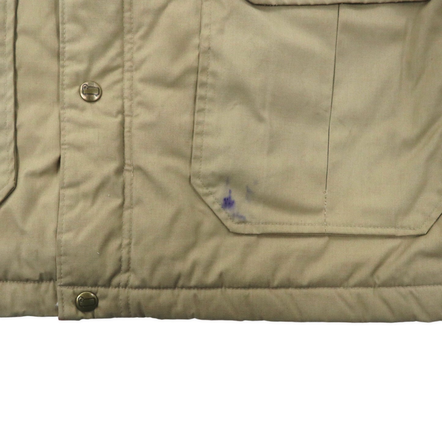 80s USA製 Woolrich マウンテンジャケット M ベージュ 65/35クロス 中綿 ダブルジップ 80年代