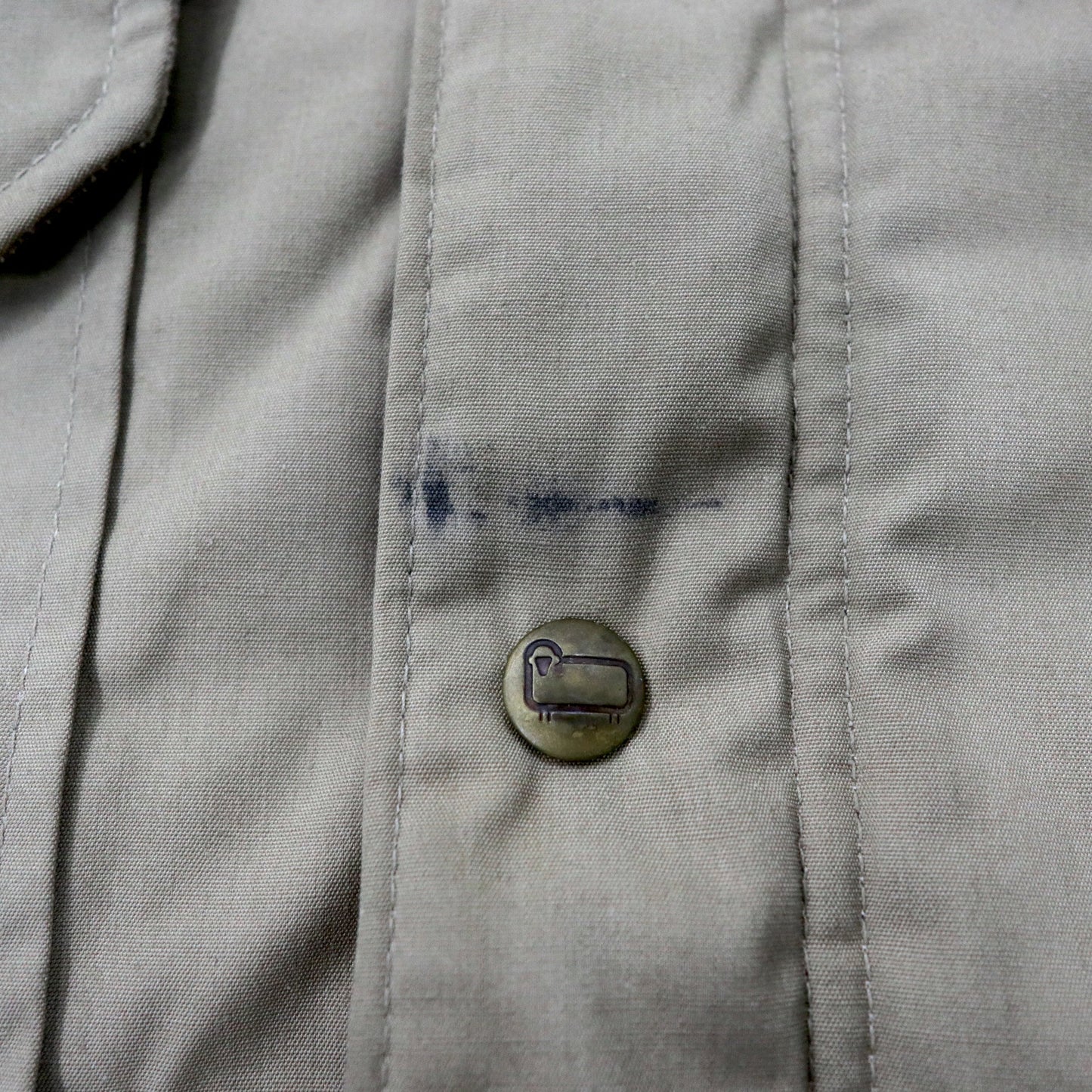 80s USA製 Woolrich マウンテンジャケット M ベージュ 65/35クロス 中綿 ダブルジップ 80年代