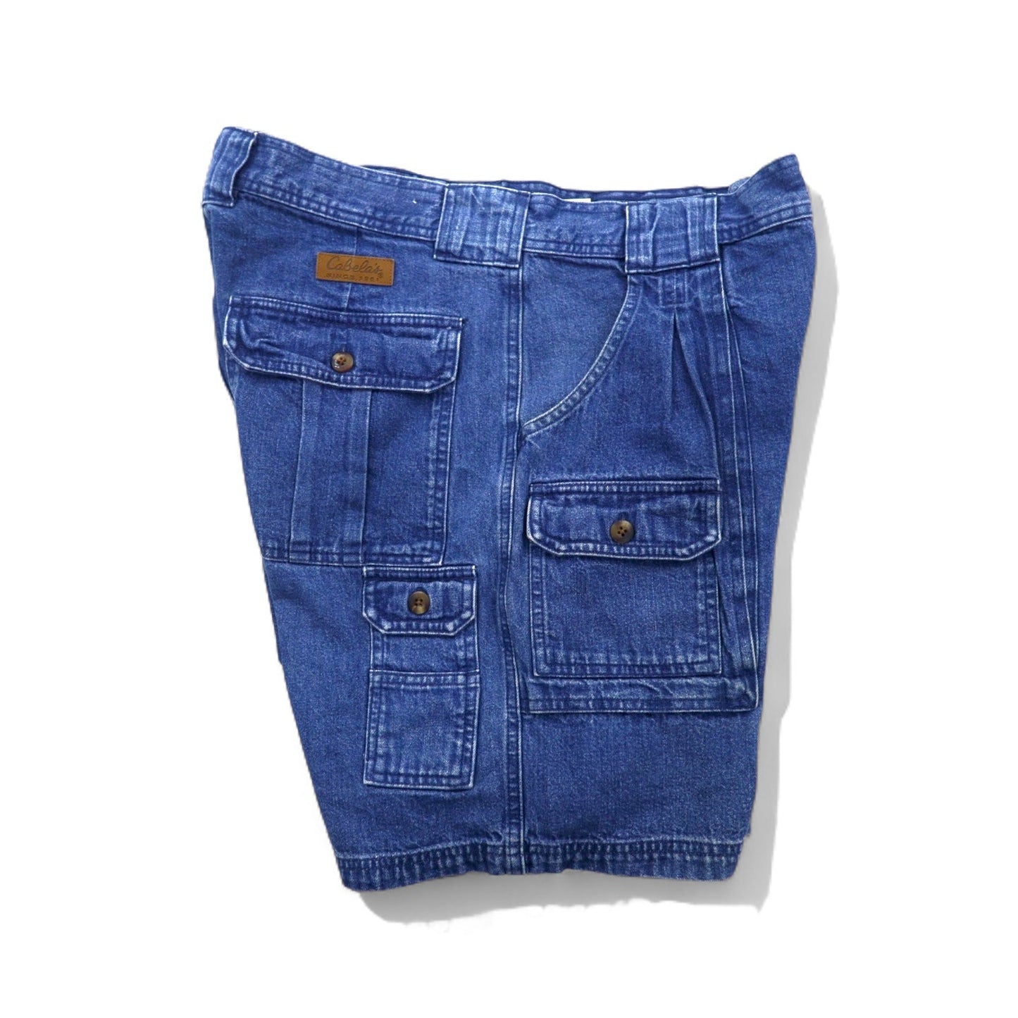 Cabela's デニム ブッシュ ショートパンツ 7-POCKET HIKER ハーフパンツ L インディゴ ブルー フロントポケット