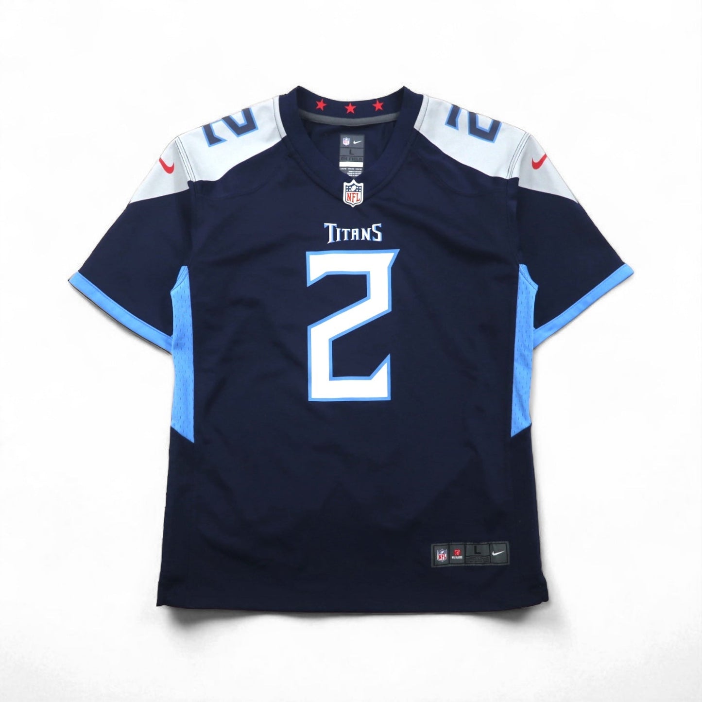 NIKE ゲームシャツ L ネイビー ポリエステル NFL TITANS ナンバリング ON FIELD