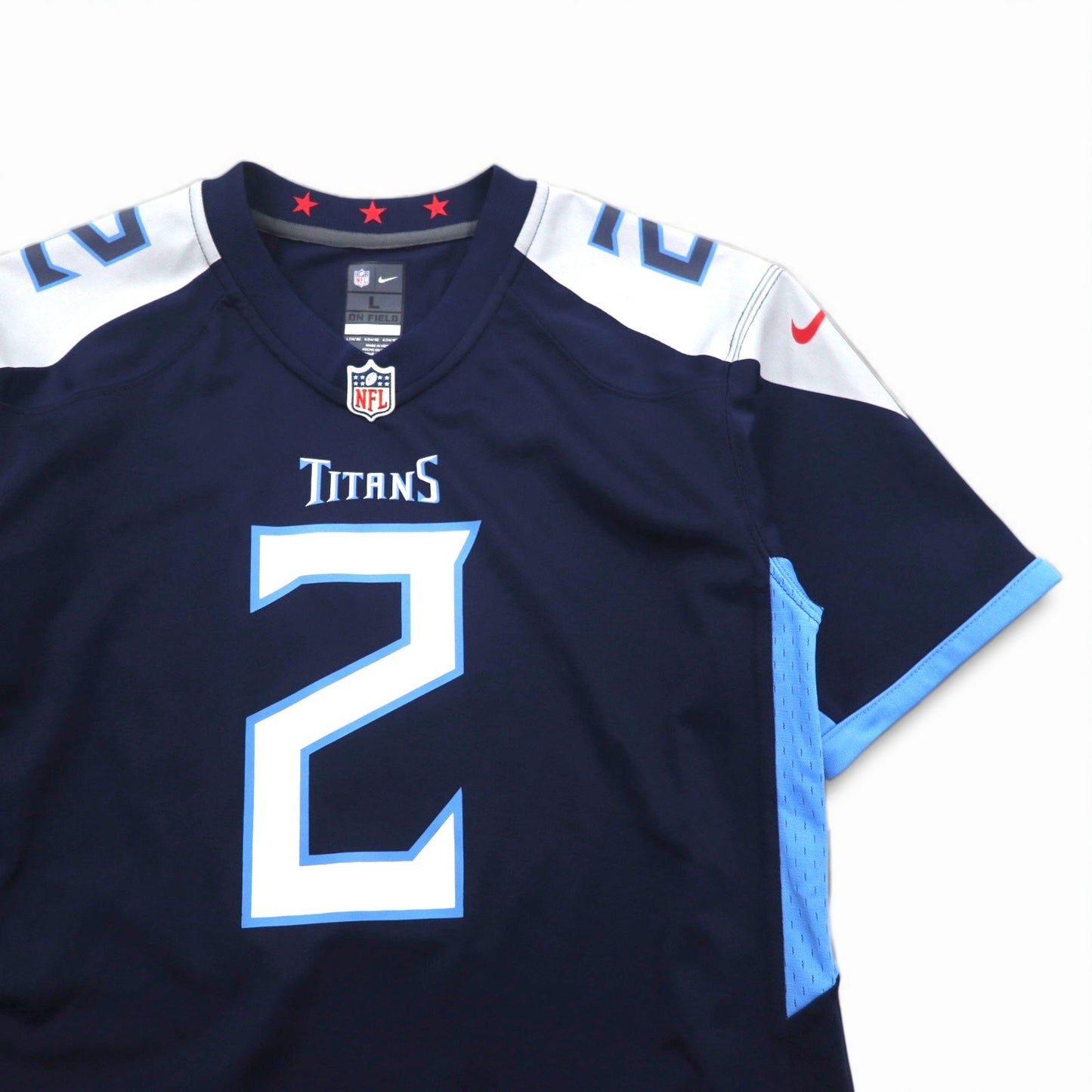 NIKE ゲームシャツ L ネイビー ポリエステル NFL TITANS ナンバリング ON FIELD