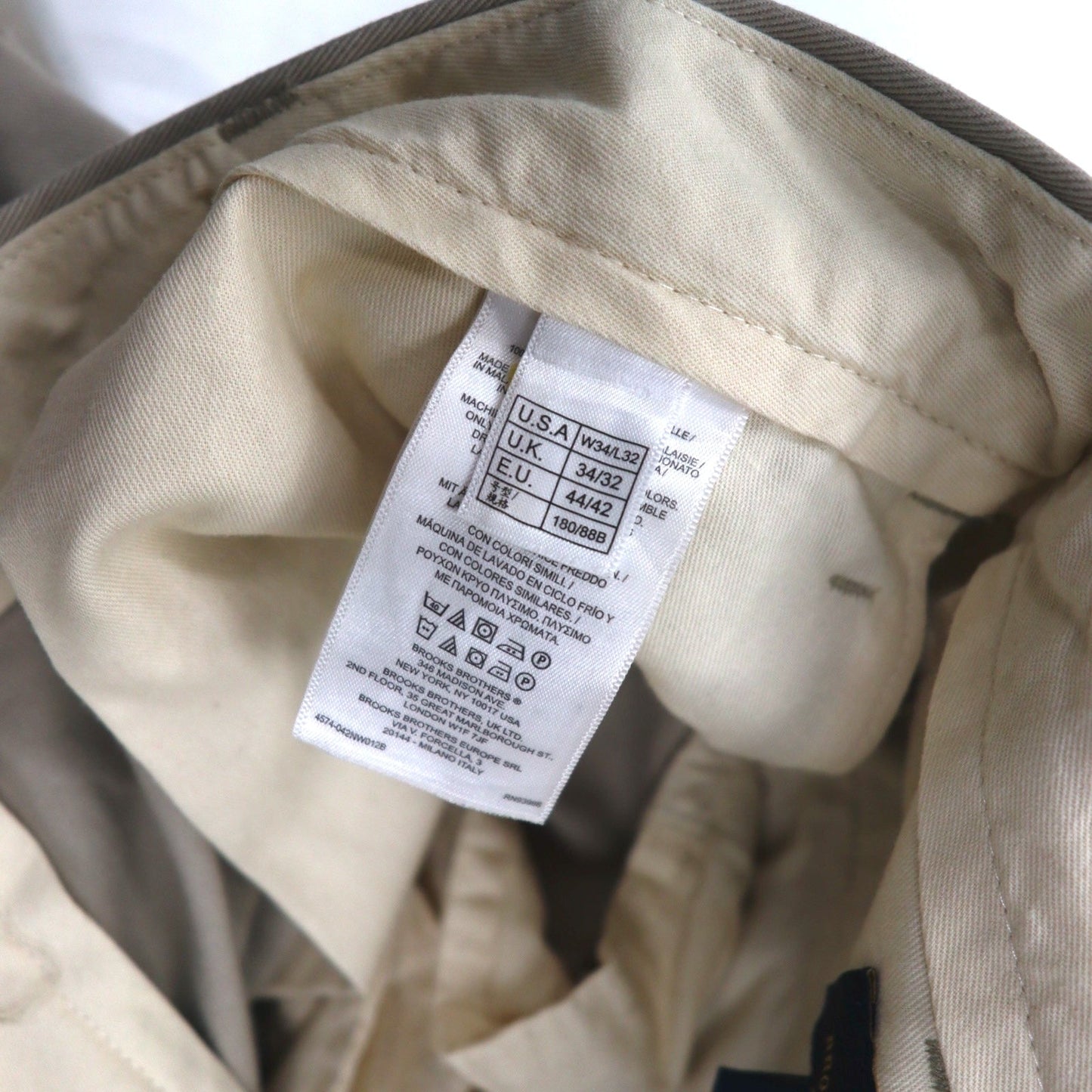 Brooks Brothers チノパンツ L ベージュ コットン ADVANTAGE CHINO CLARK