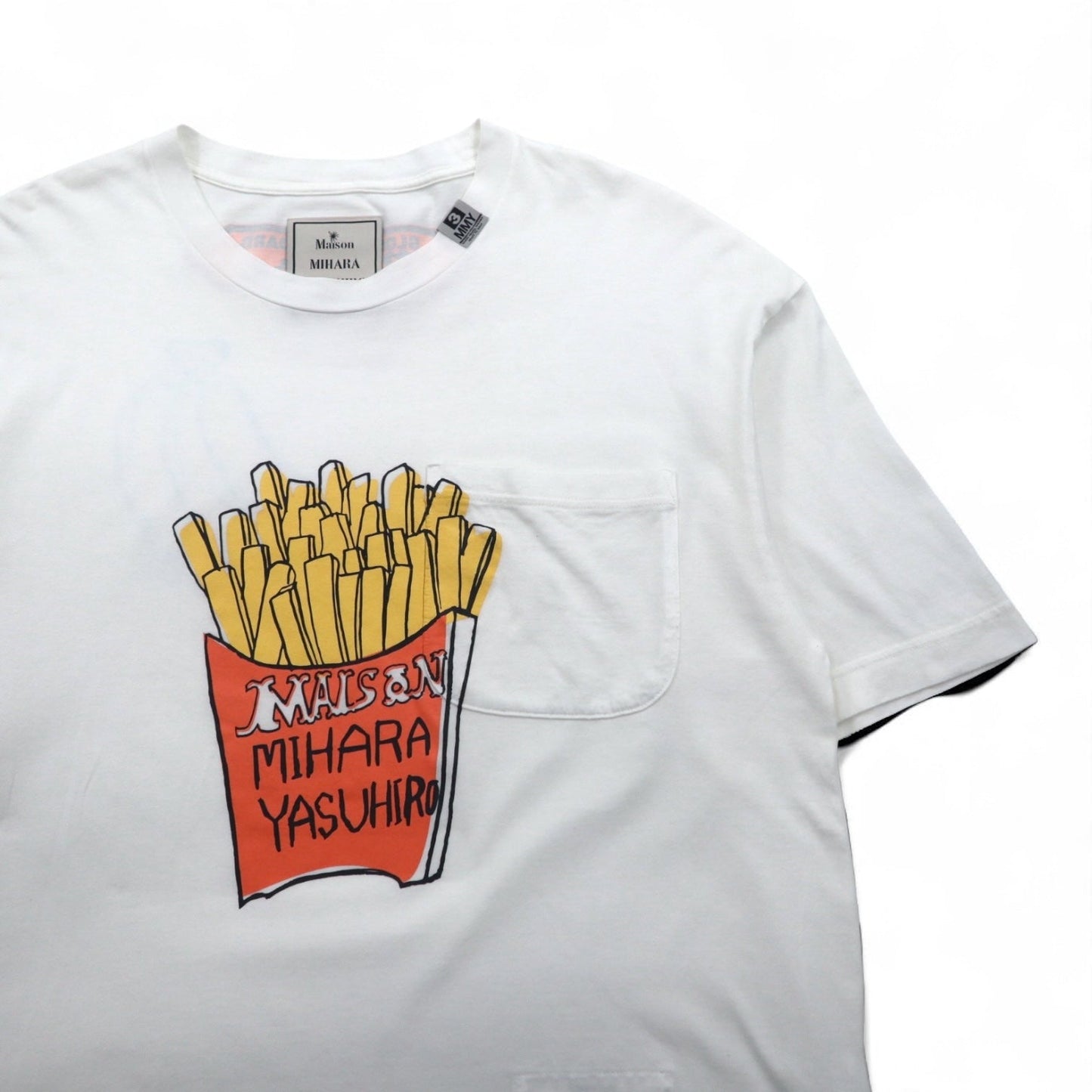 MAISON MIHARA YASUHIRO ポケット Tシャツ Foods Printed T-shirt ポテト プリント L ホワイト GONGON 日本製