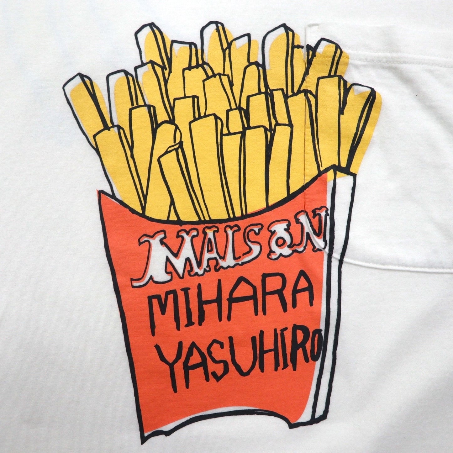 MAISON MIHARA YASUHIRO ポケット Tシャツ Foods Printed T-shirt ポテト プリント L ホワイト GONGON 日本製