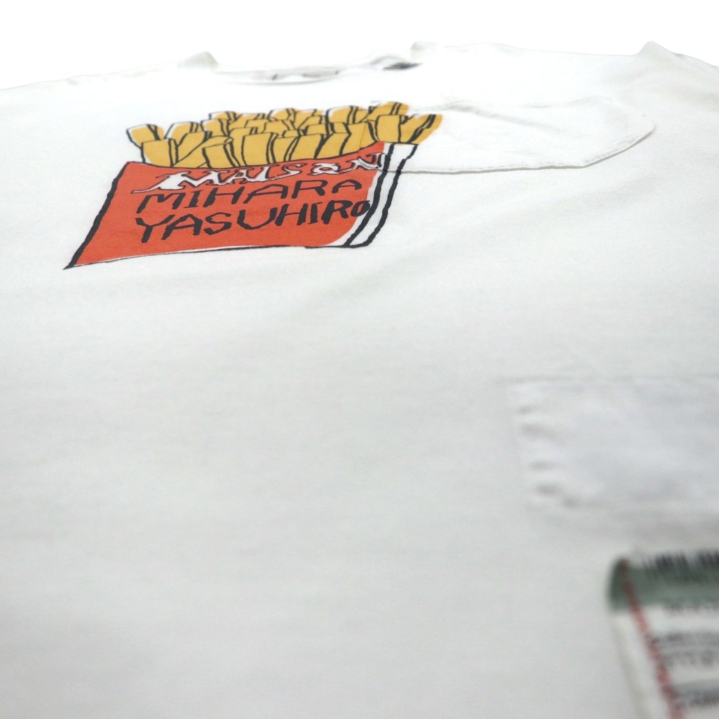 MAISON MIHARA YASUHIRO ポケット Tシャツ Foods Printed T-shirt ポテト プリント L ホワイト GONGON 日本製