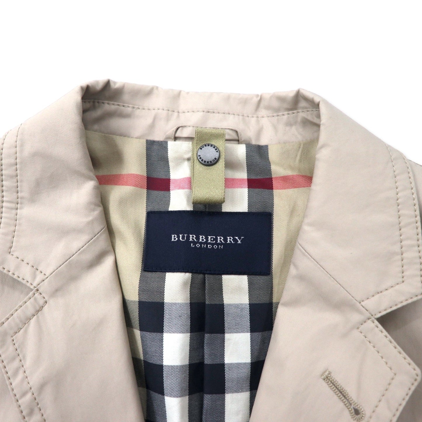 BURBERRY 3B テーラードジャケット 裏地ノバチェック M ベージュ コットン アクリルコーティング 撥水
