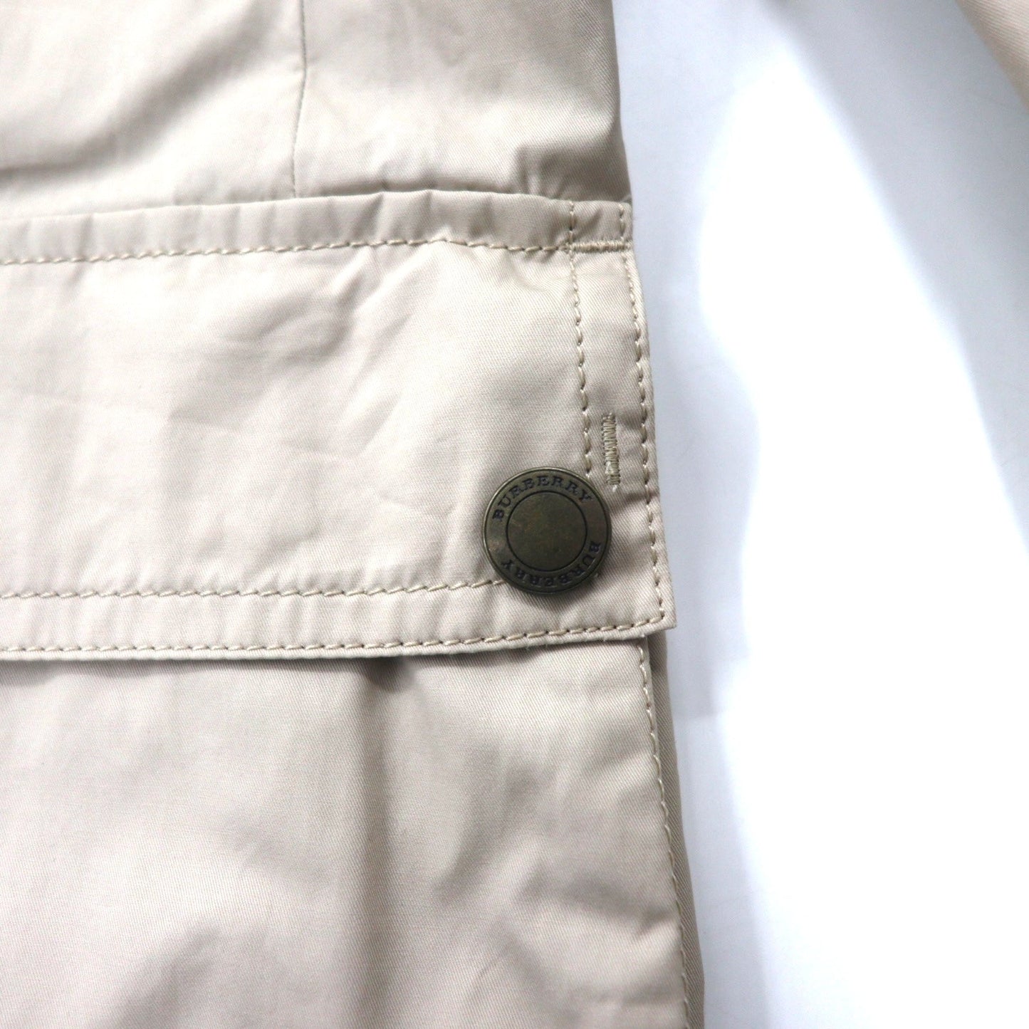 BURBERRY 3B テーラードジャケット 裏地ノバチェック M ベージュ コットン アクリルコーティング 撥水