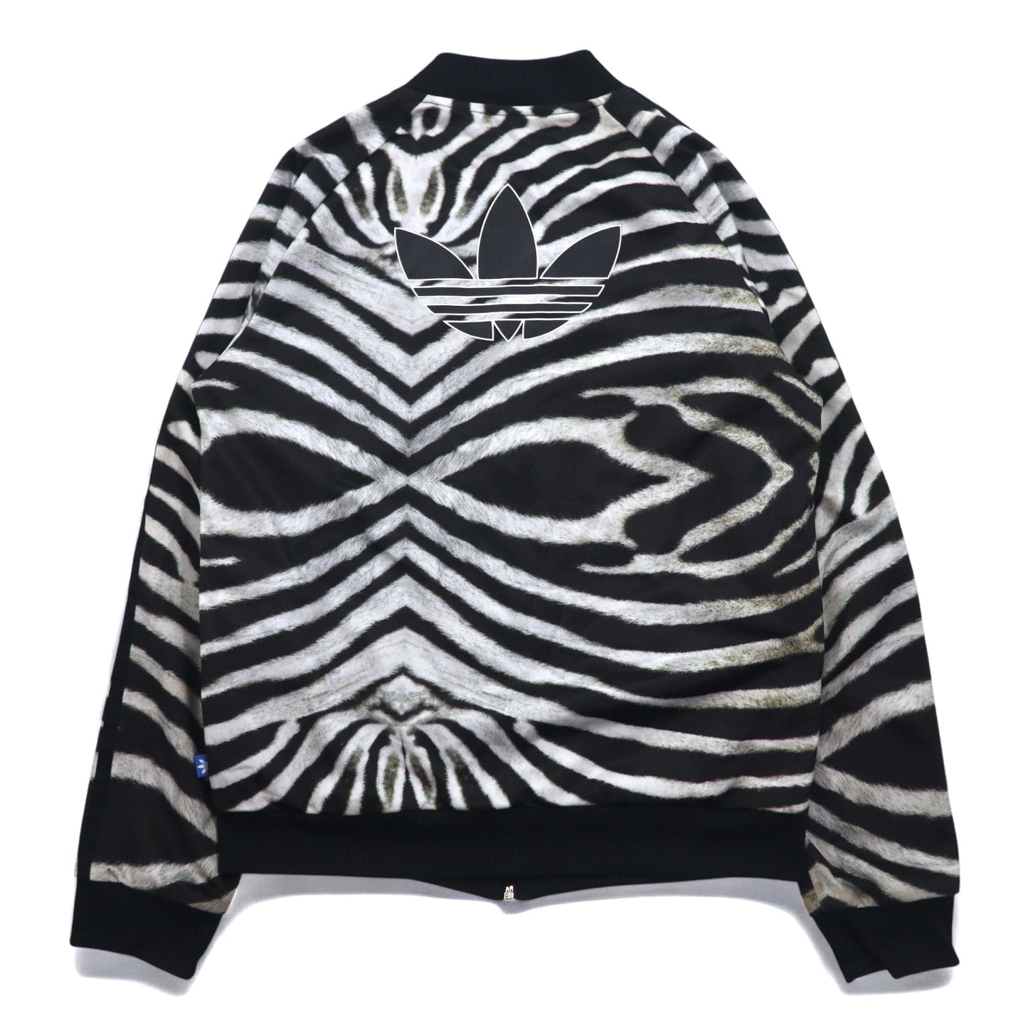 adidas originals ゼブラ柄 トラックジャケット ジャージ ATP型 XL ブラック トレフォイルロゴ 3ストライプ BLUZA Supergirl Zebra Track Top Jacket M30954