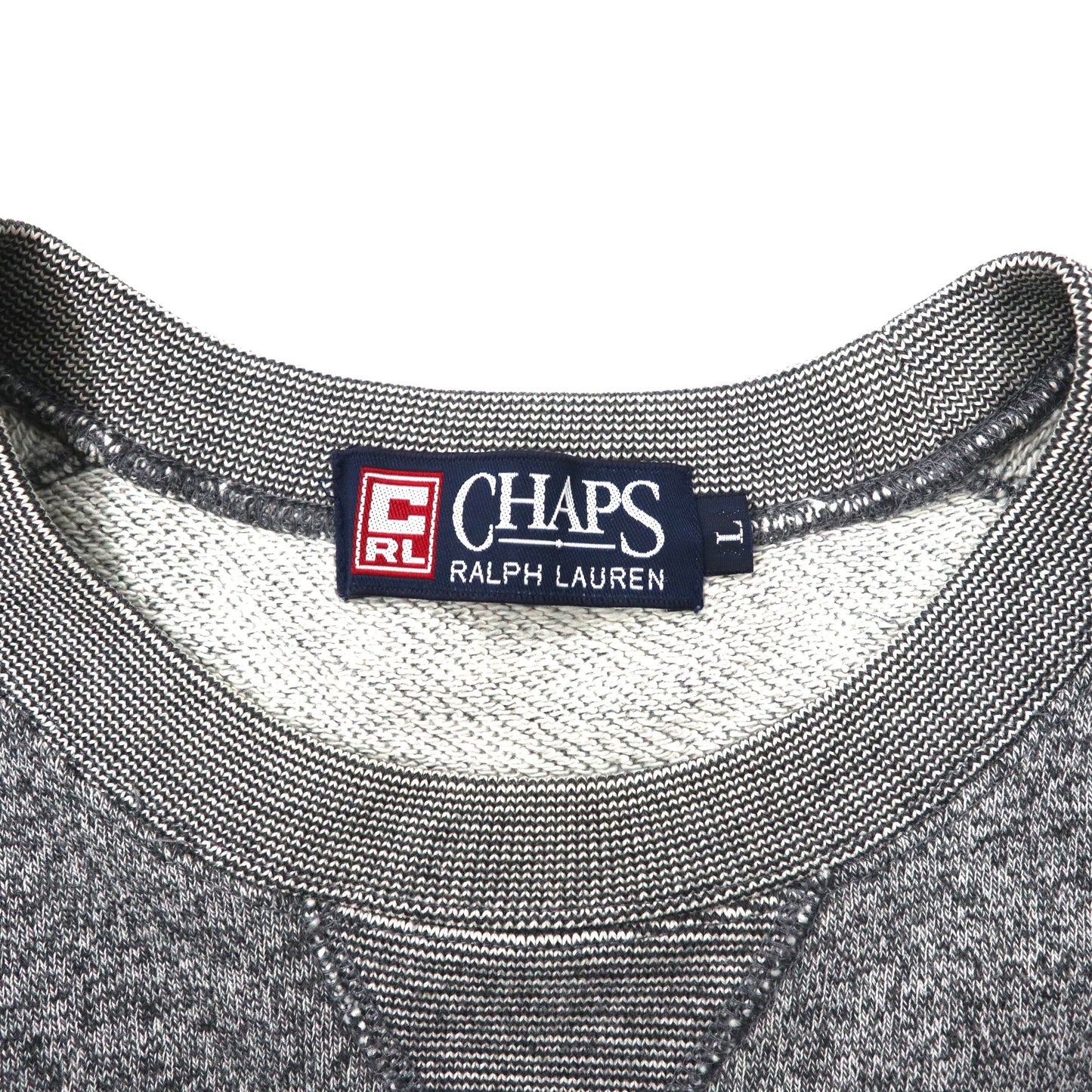 CHAPS RALPH LAUREN クルーネック 前V スウェット L グレー コットン 90年代