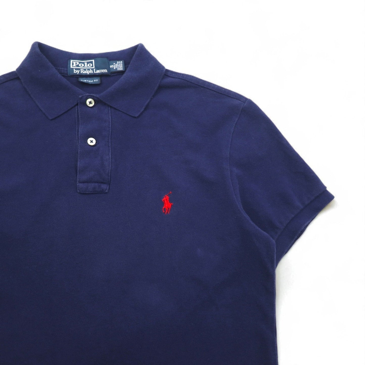 Polo by Ralph Lauren 90年代 ポロシャツ S ネイビー コットン 鹿の子 スモールポニー刺繍
