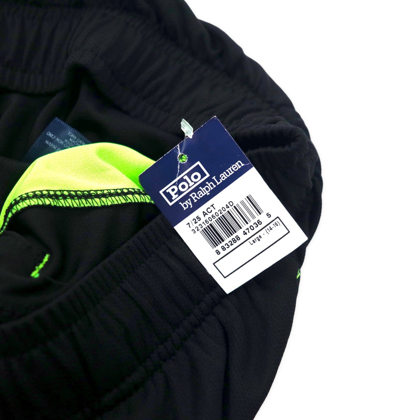 POLO RALPH LAUREN ショート ゲームパンツ ハーフパンツ L ブラック ポリエステル サイドライン スモールポニー 未使用品