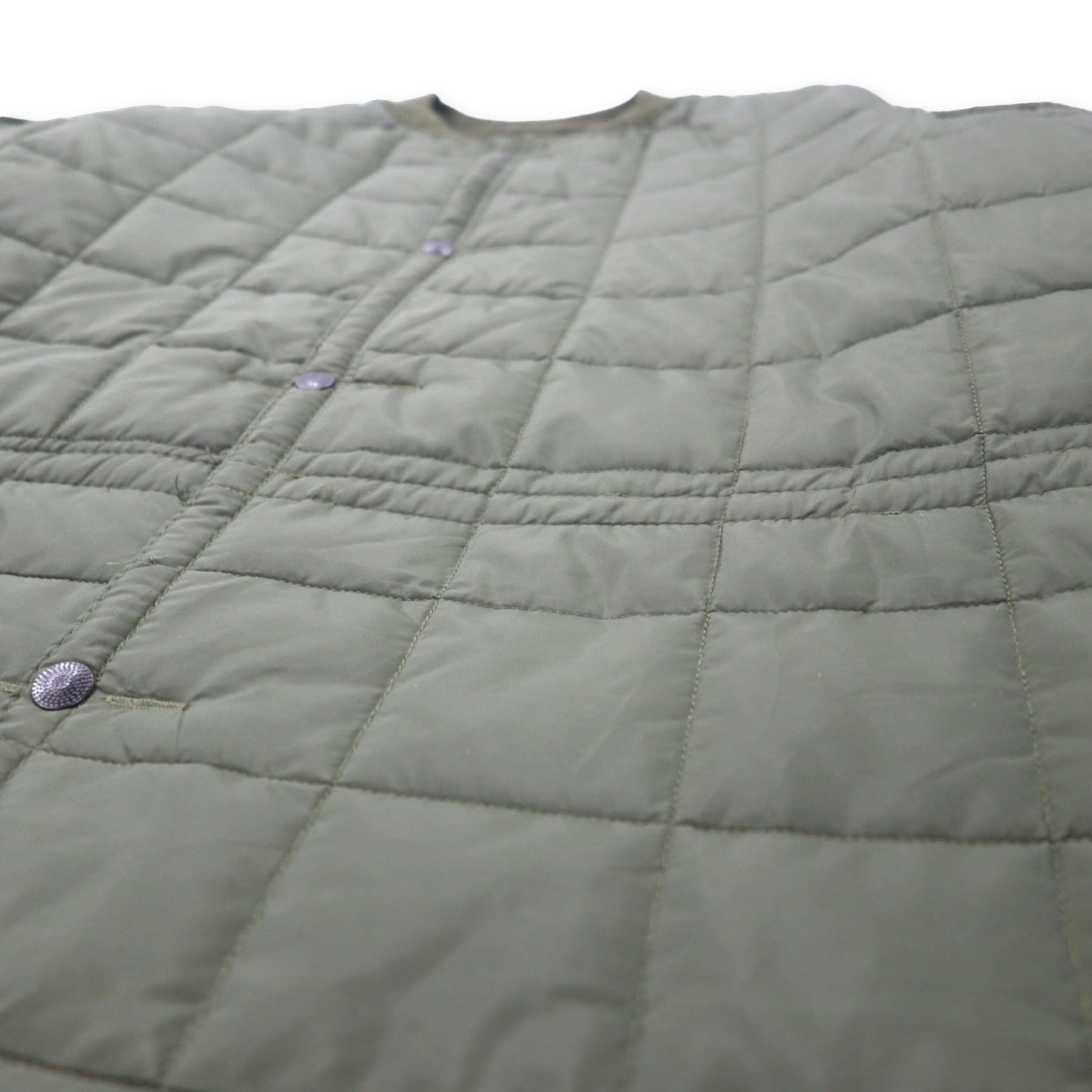 Italian Army Rain Quilting Liner Jacket イタリア軍 キルティング ライナージャケット XL カーキ ナイロン ポリエステル スナップボタン ドローコード ユーロミリタリー ビッグサイズ