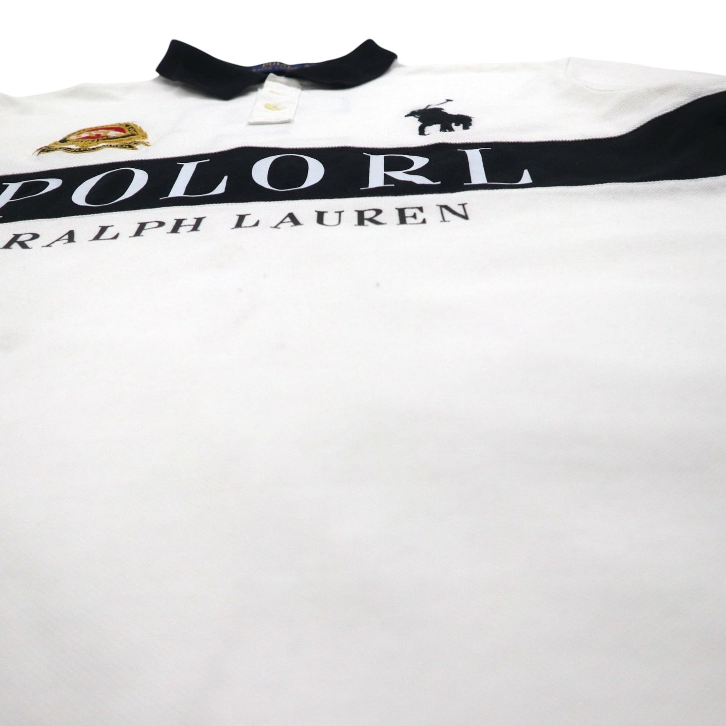 POLO RALPH LAUREN ビッグポニー 刺繍 ポロシャツ XL ホワイト POLO TEAM ナンバリング