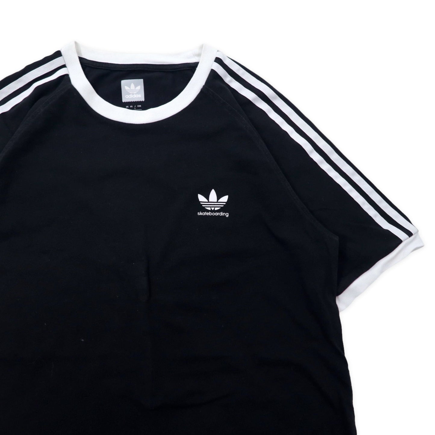 adidas skateboarding リンガーTシャツ L ブラック コットン トレフォイルロゴ 3ストライプ CALIFORNIA 2.0 TEE CW2352