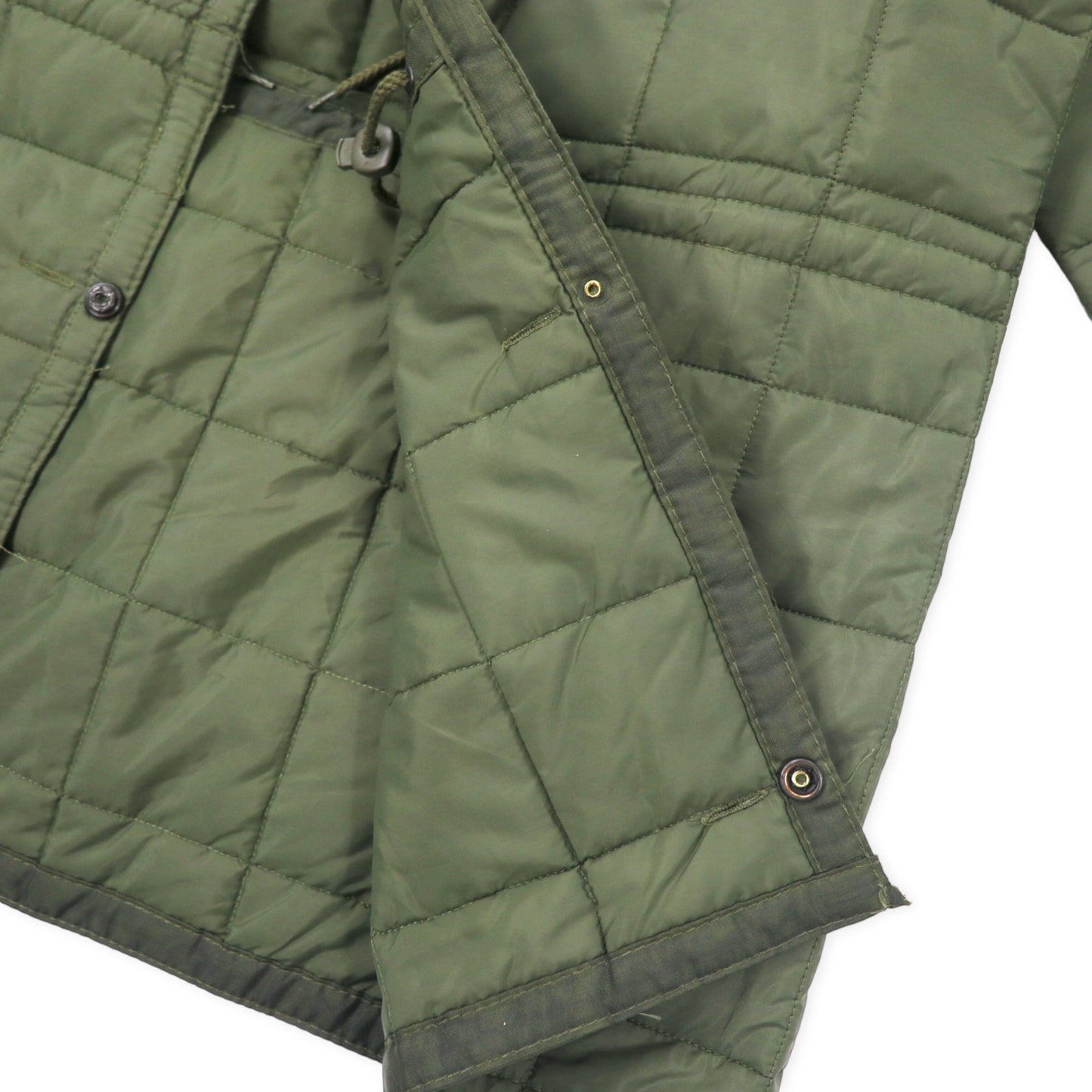 Italian Army Rain Quilting Liner Jacket イタリア軍 キルティング ライナージャケット XL カーキ ナイロン ポリエステル スナップボタン ドローコード ユーロミリタリー ビッグサイズ