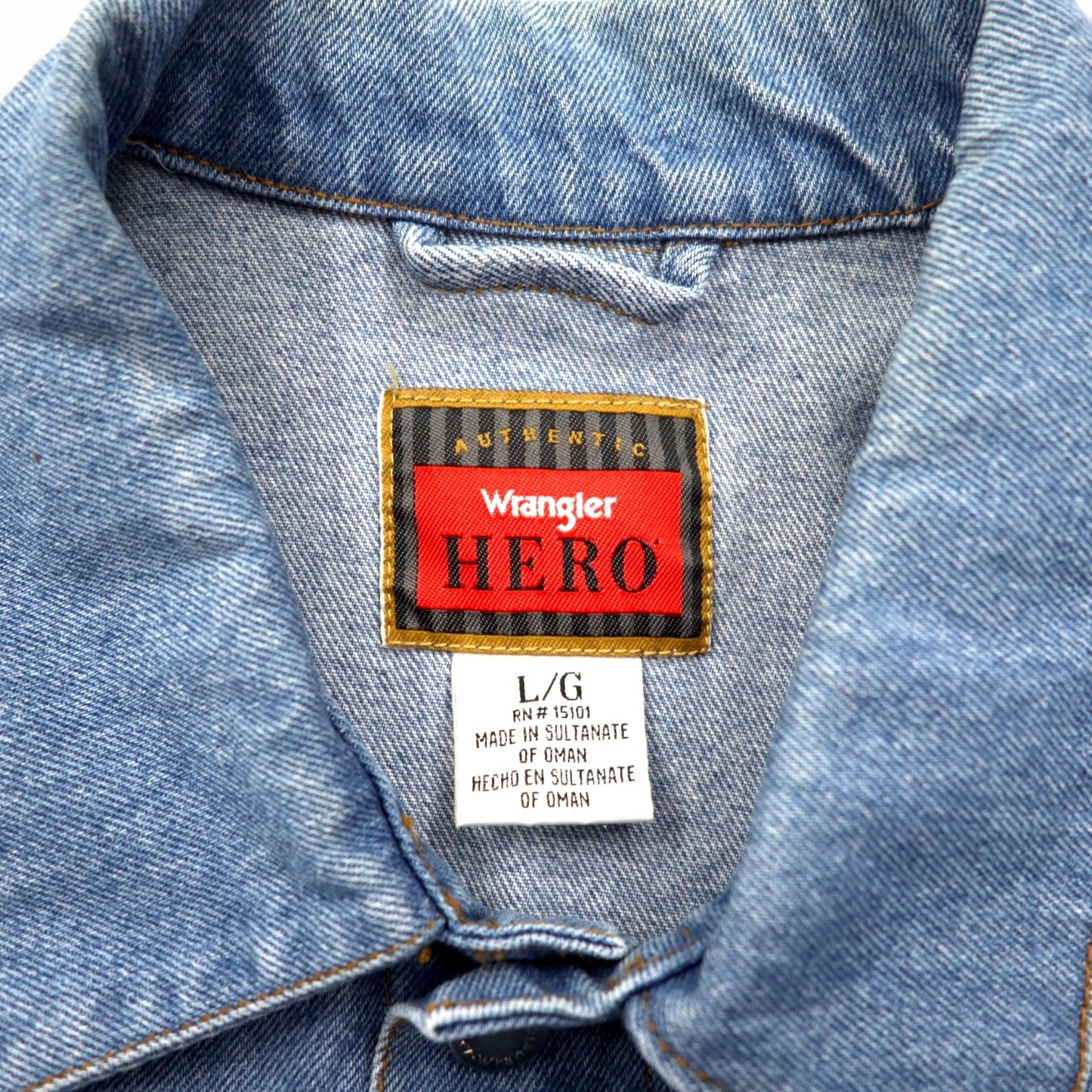 Wrangler HERO 90年代 デニムジャケット Gジャン L インディゴ ブルー コットン