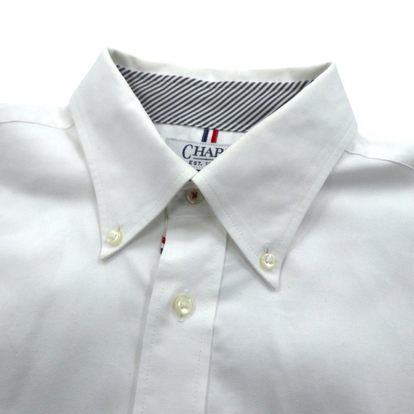 CHAPS オックスフォード ボタンダウンシャツ L ホワイト NON IRON PURE COTTON