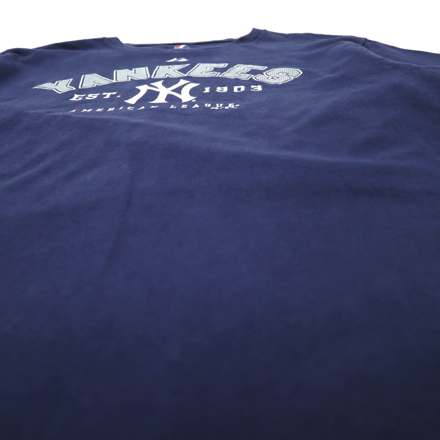 majestic ベースボール プリント Tシャツ L ネイビー MLB NEWYORK YANKEES ホンジュラス製