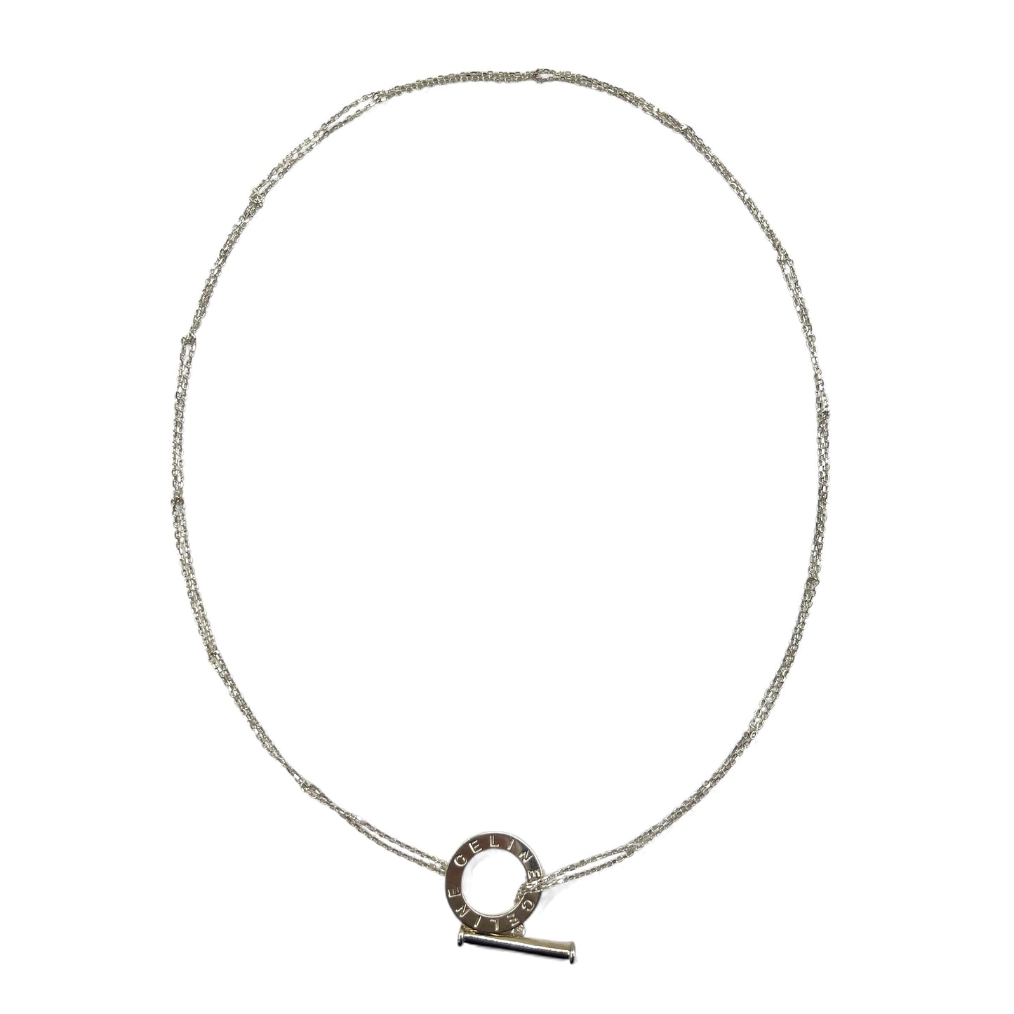 CELINE サークルロゴ トグル ネックレス ペンダント シルバー SILVER 925