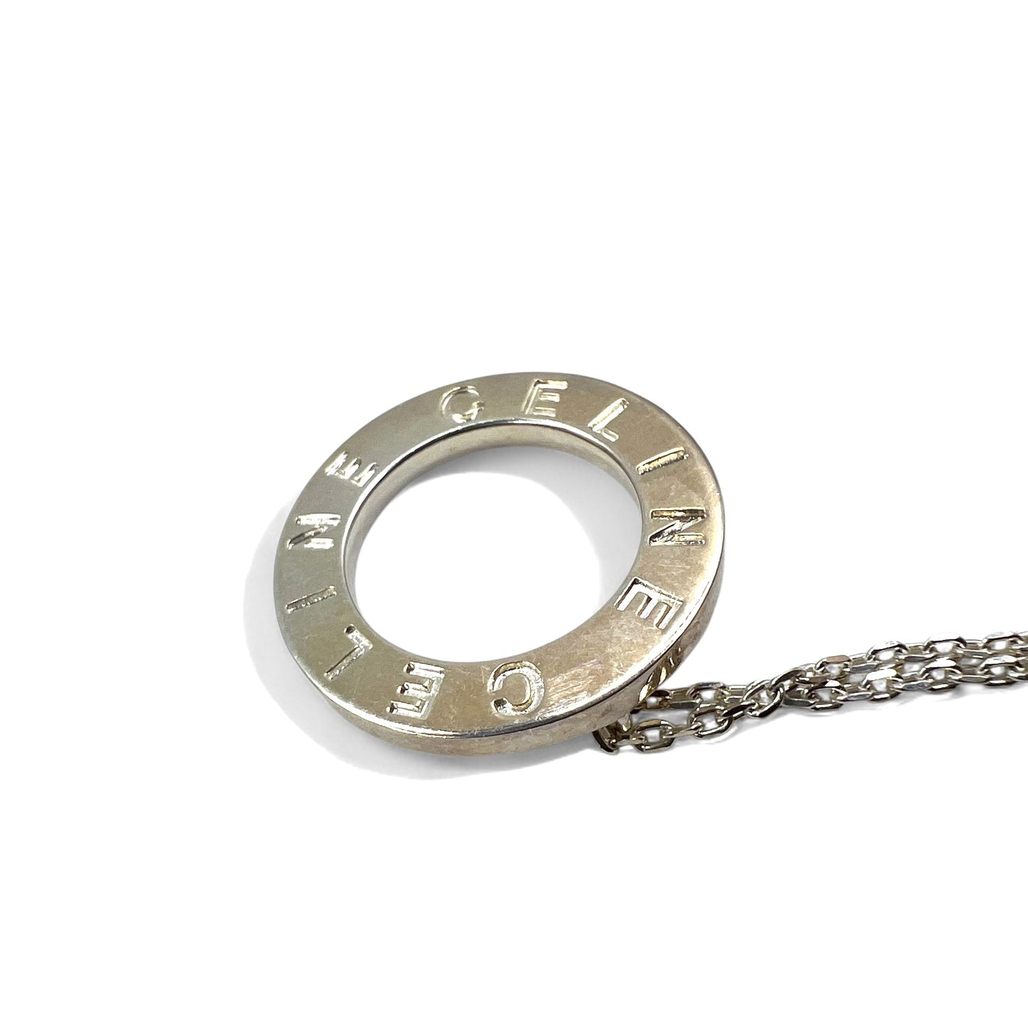 CELINE サークルロゴ トグル ネックレス ペンダント シルバー SILVER 925