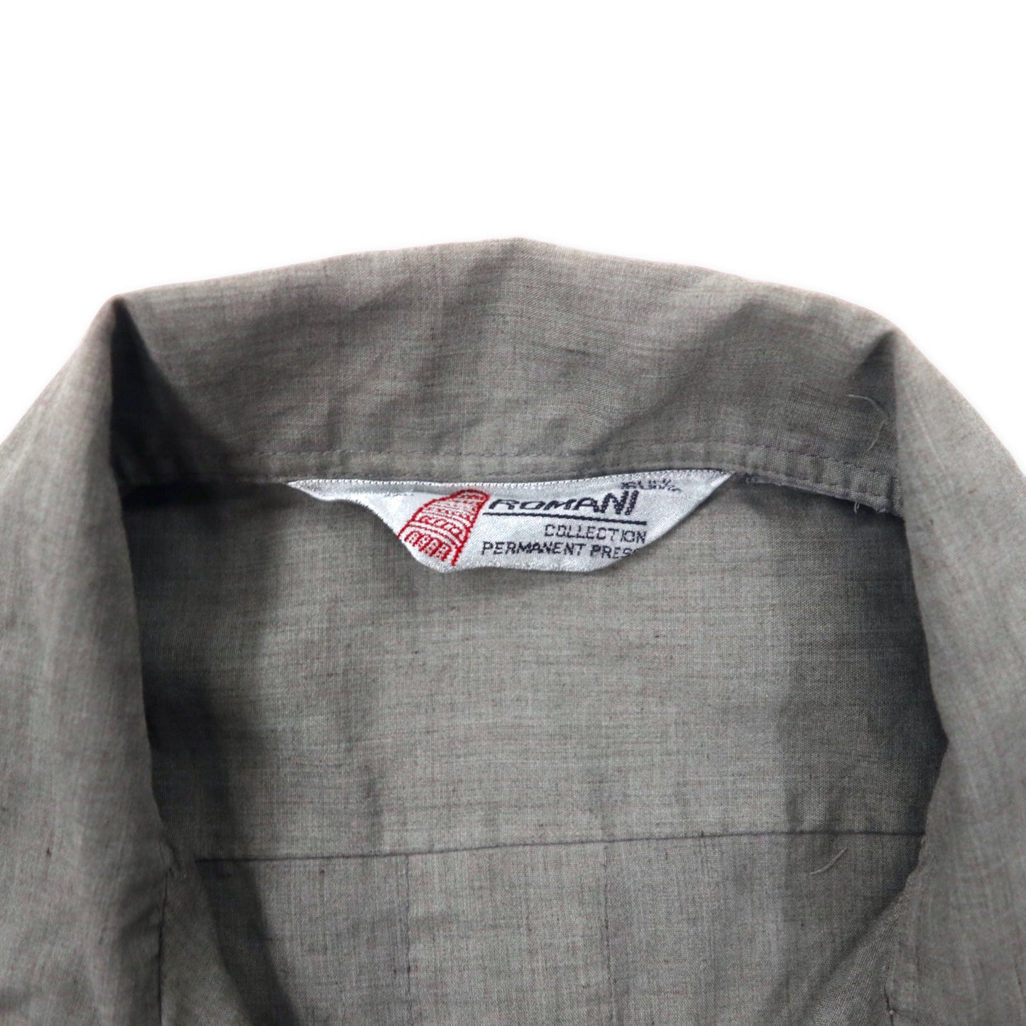 THE ROMANI COLLECTION 80年代 キューバシャツ メキシカンシャツ オープンカラー L グレー コットン レース