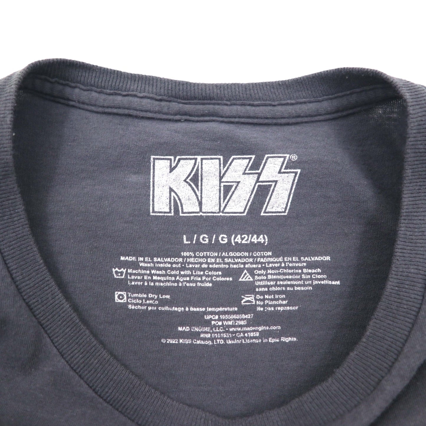 KISS キッス ロック バンド Tシャツ L グレー コットン ROCK AND ROLL ALL NITE