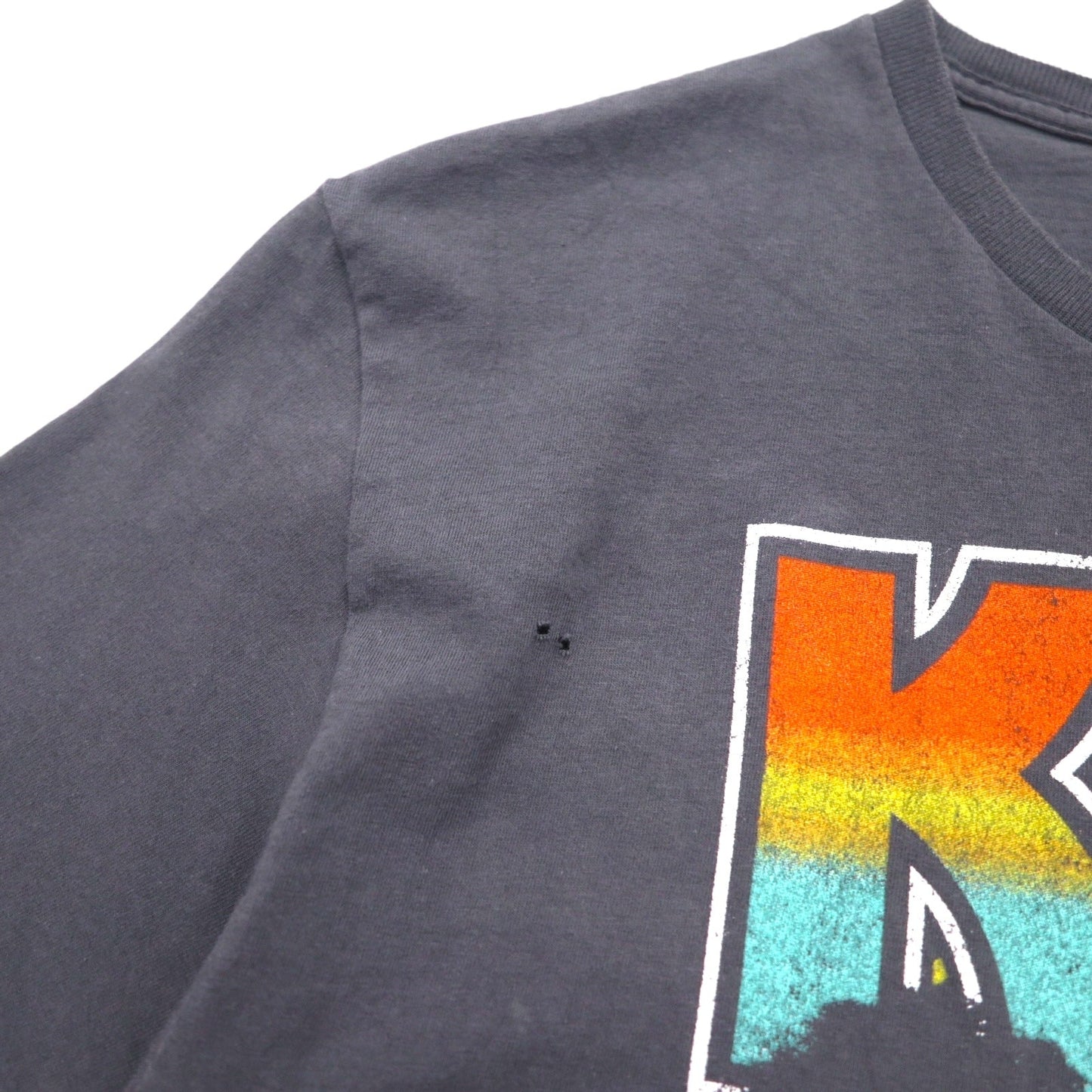 KISS キッス ロック バンド Tシャツ L グレー コットン ROCK AND ROLL ALL NITE