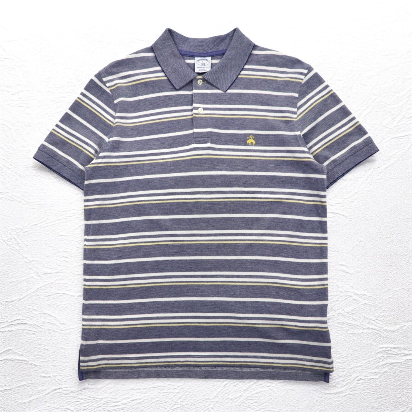 Brooks Brothers ボーダー ポロシャツ L ブルー PERFORMANCE POLO SLIM FIT