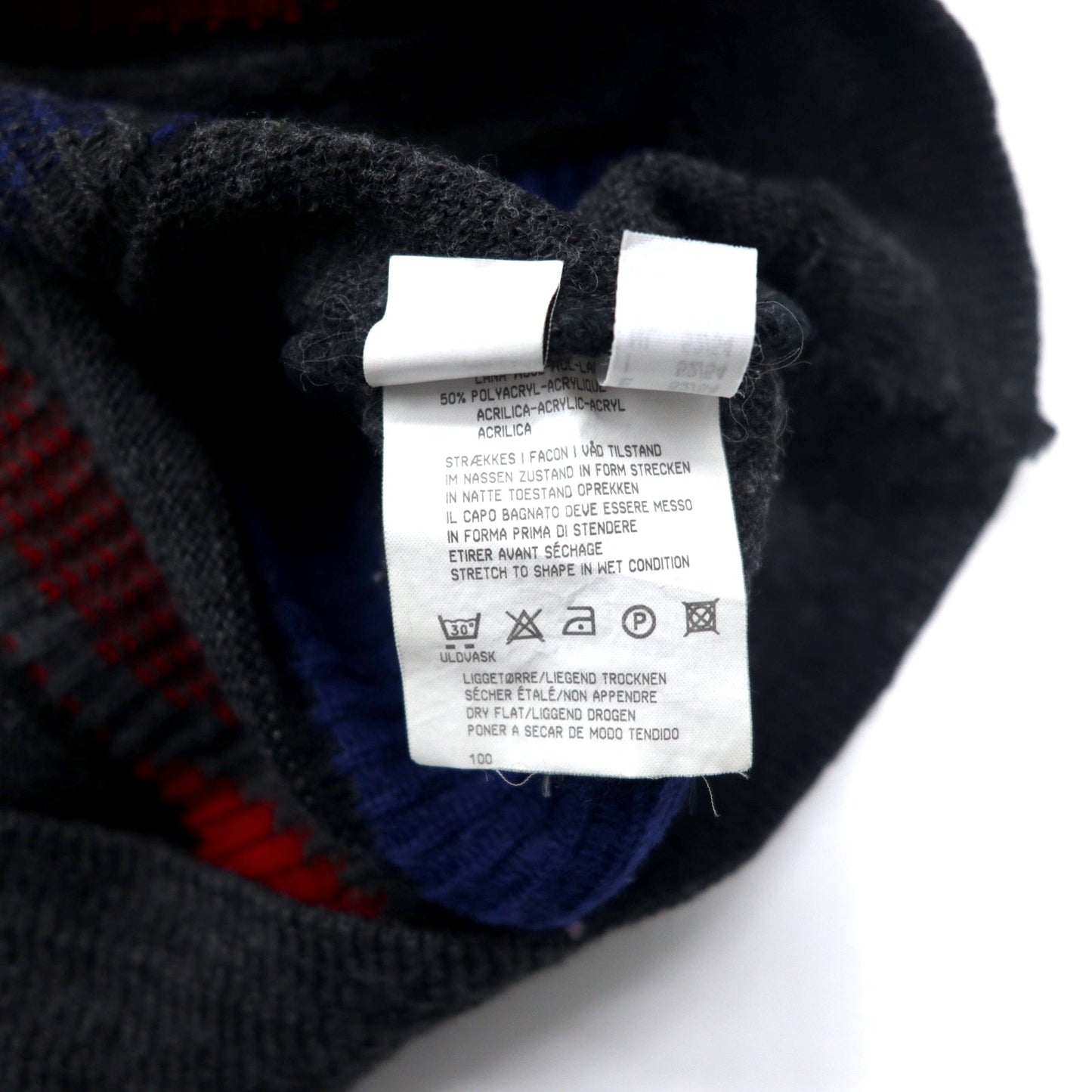 Alba Moda 3D ニット セーター L グレー 総柄 ウール ユーロヴィンテージ