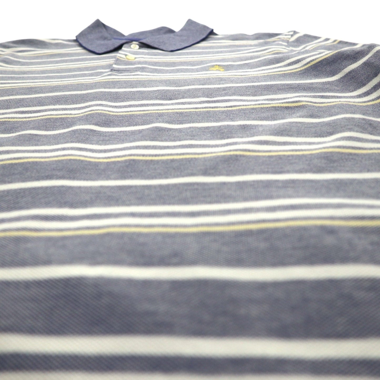 Brooks Brothers ボーダー ポロシャツ L ブルー PERFORMANCE POLO SLIM FIT