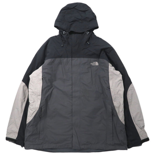 THE NORTH FACE 3WAY マウンテンパーカー XXL グレー ナイロン HYVENT 防水 インサレーションライナー着脱式