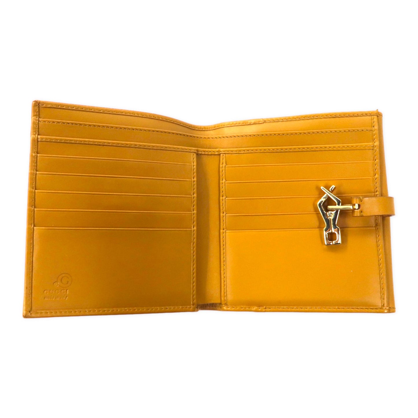 GUCCI Wホック ジャッキー 2つ折り財布 ベージュ スエード レザー 035 2140 2169 イタリア製 未使用品