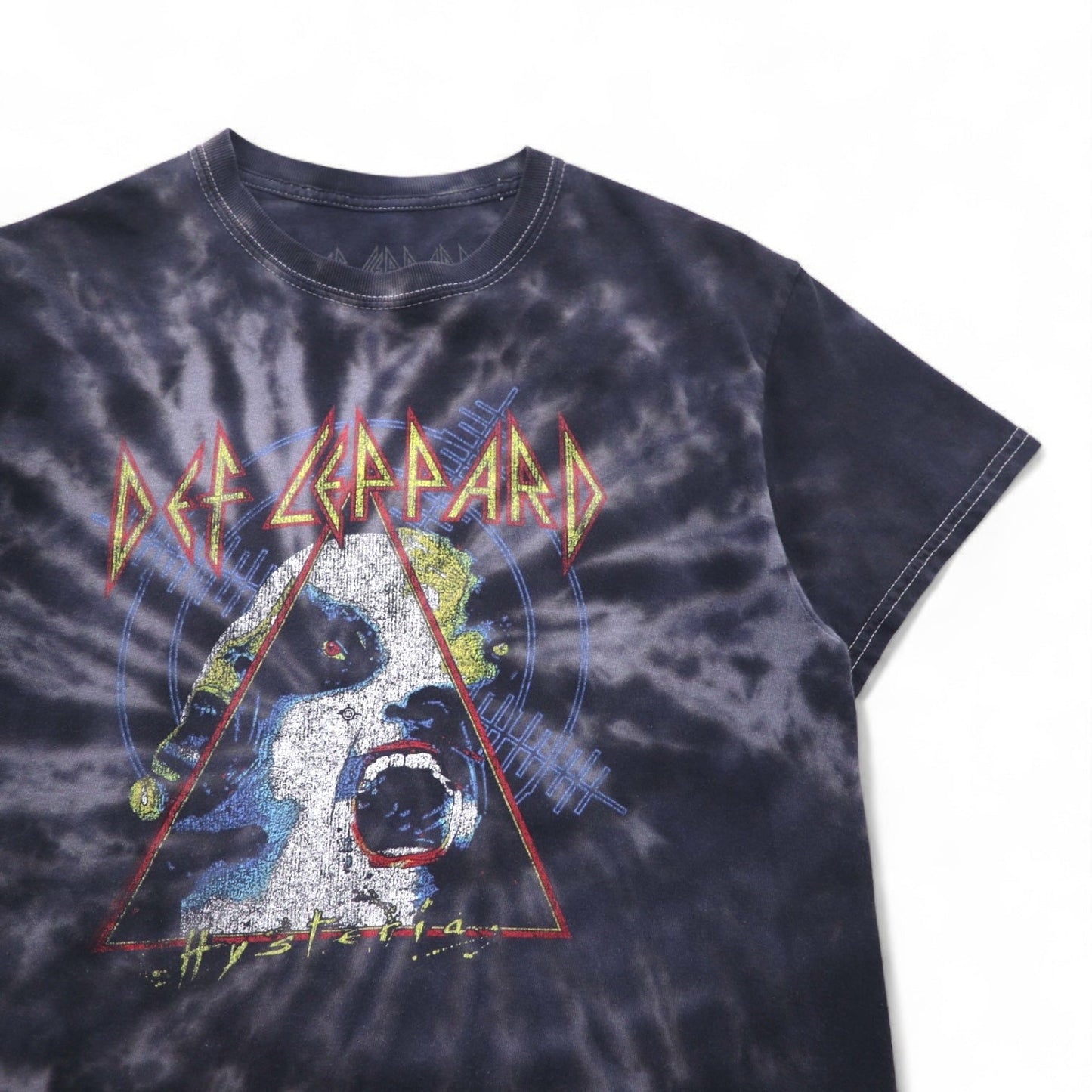 DEF LEPPARD デフレパード ロック バンド Tシャツ M グレー タイダイ ブリーチ Hysteria ヒステリア