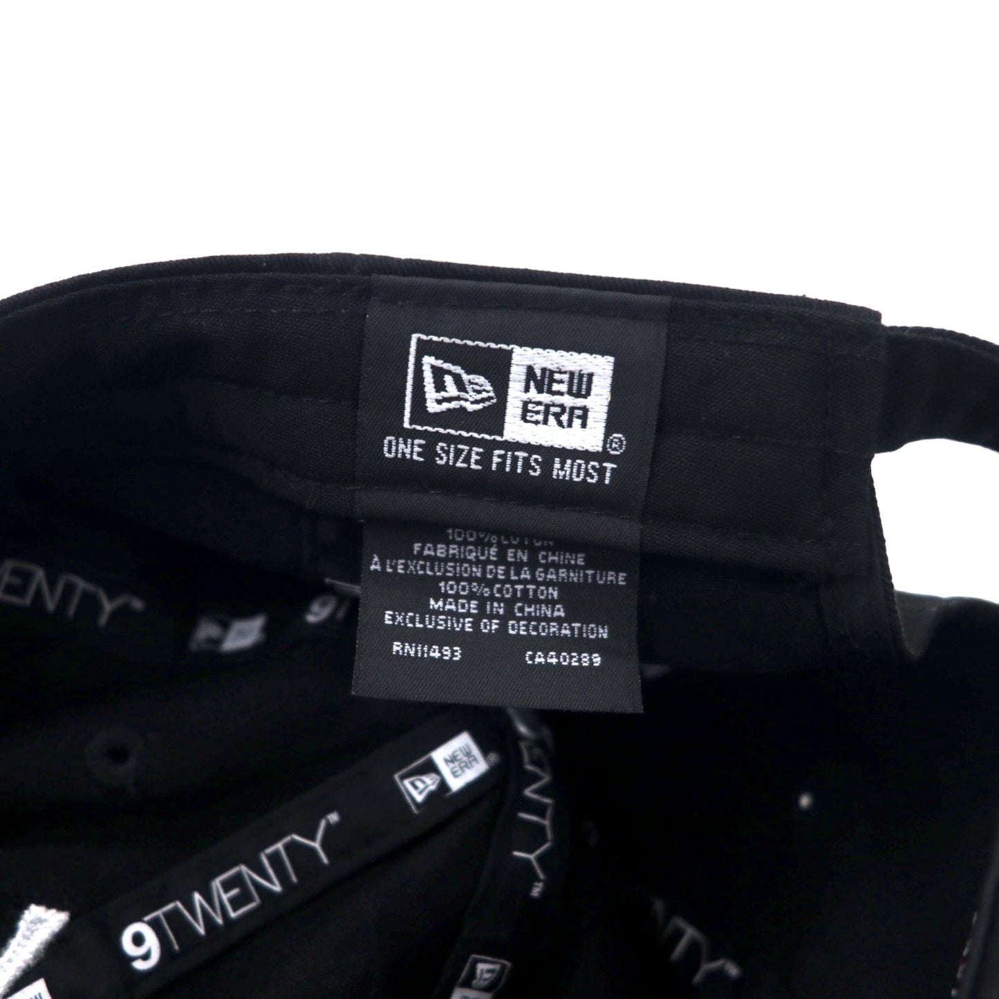 NEW ERA ベースボールキャップ ONE ブラック コットン MLB ニューヨーク ヤンキース ADJUSTABLE