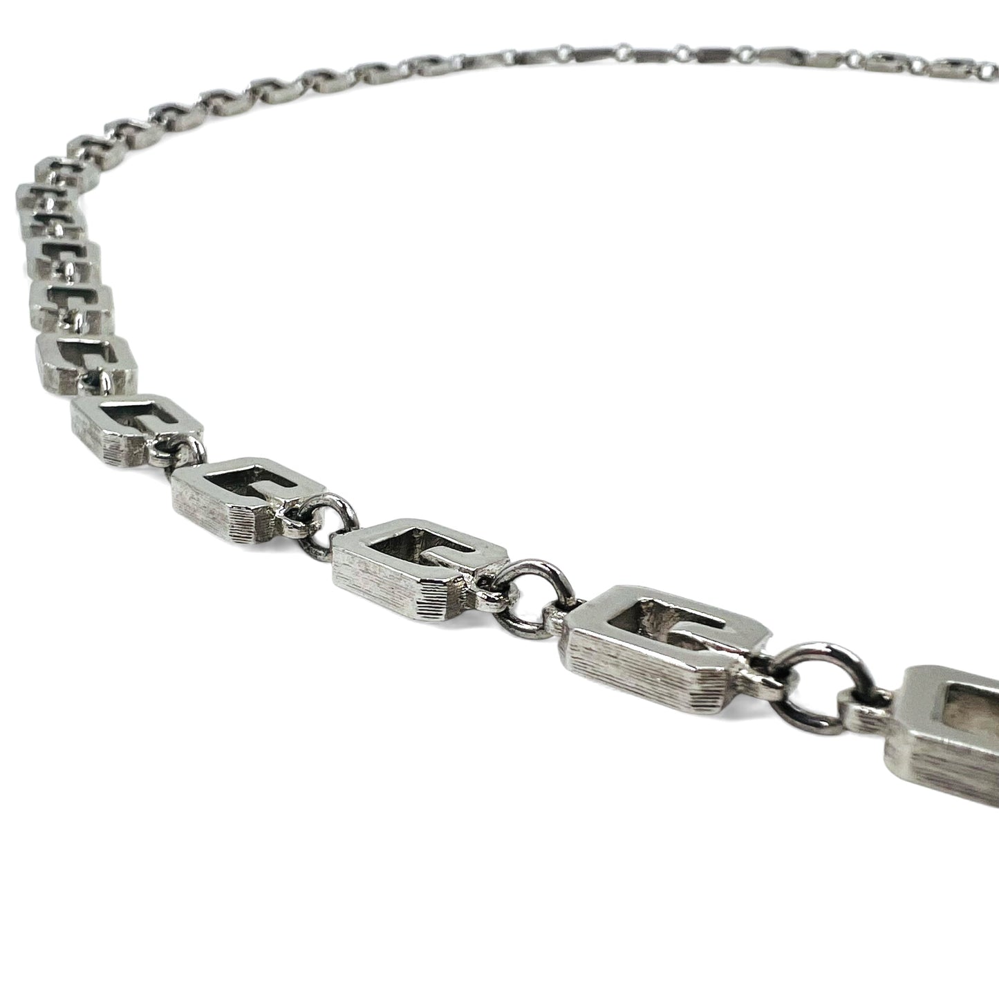 GIVENCHY ヴィンテージ オールド  2WAY ネックレス 3連 ブレスレット シルバー ロゴモチーフ