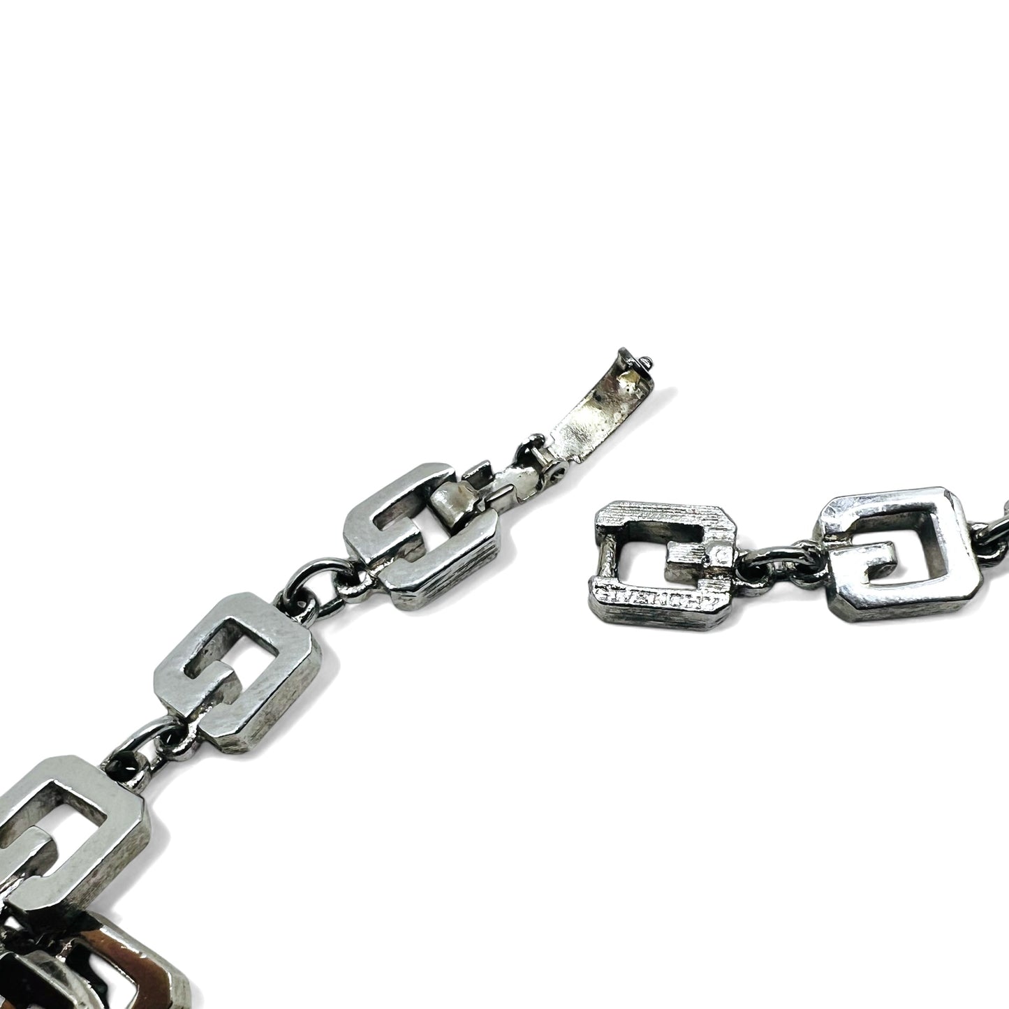 GIVENCHY ヴィンテージ オールド  2WAY ネックレス 3連 ブレスレット シルバー ロゴモチーフ