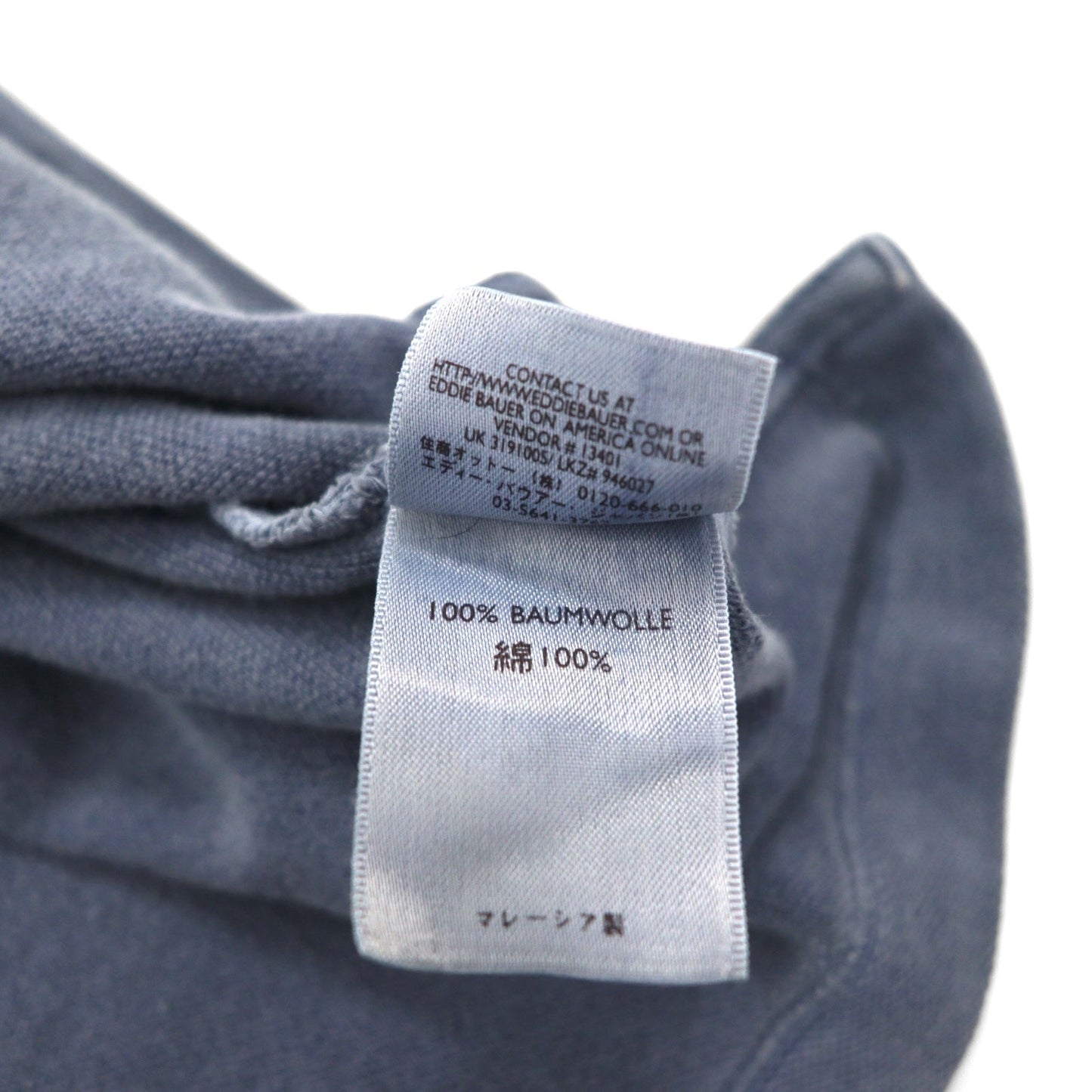 Eddie Bauer 90年代 ヴィンテージ加工 鹿の子 ポロシャツ L グレー コットン