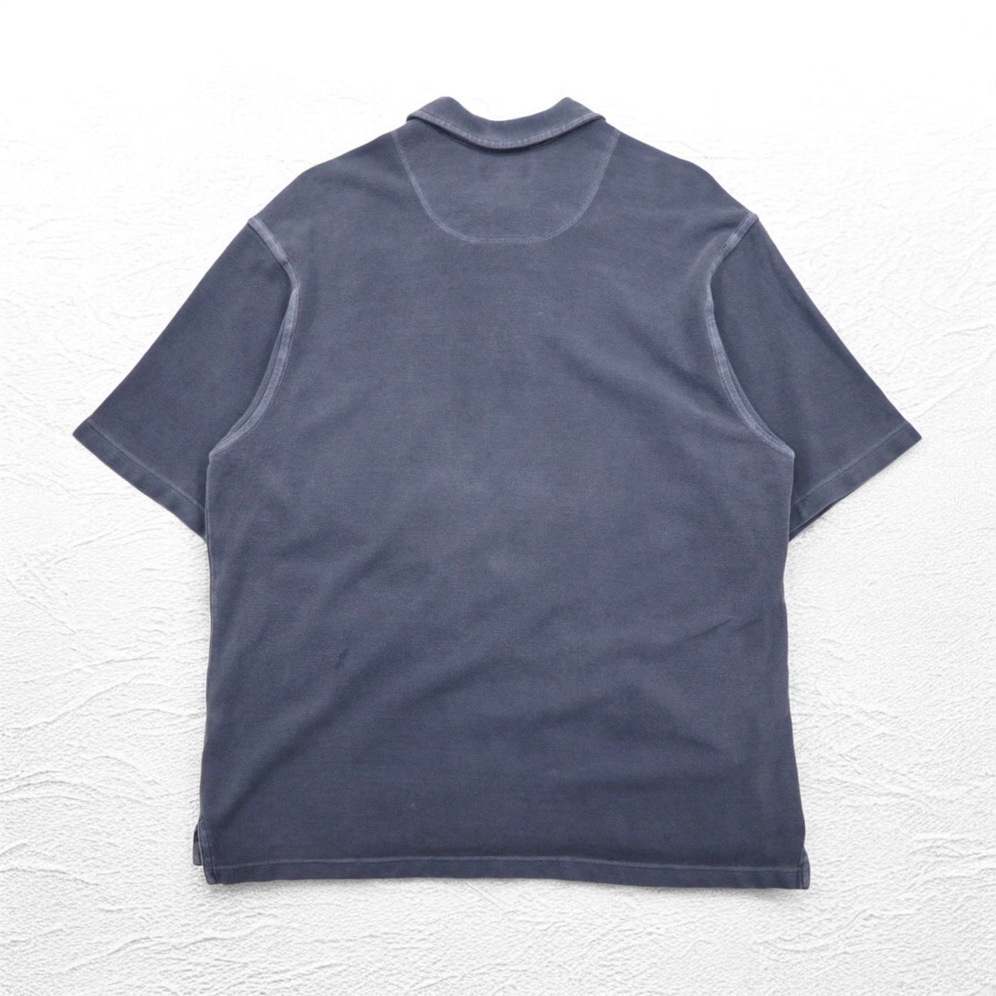 Eddie Bauer 90年代 ヴィンテージ加工 鹿の子 ポロシャツ L グレー コットン