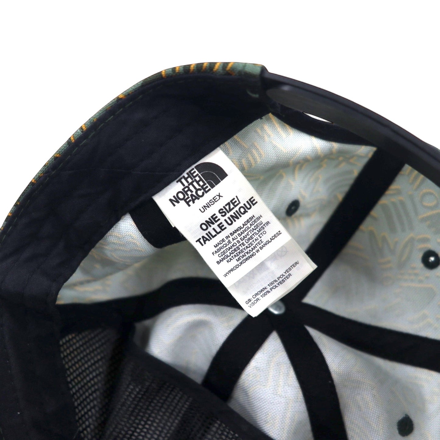 THE NORTH FACE ベースボールキャップ スナップバック ONE カーキ ポリエステル 総柄 ロゴ NF0A2T6D
