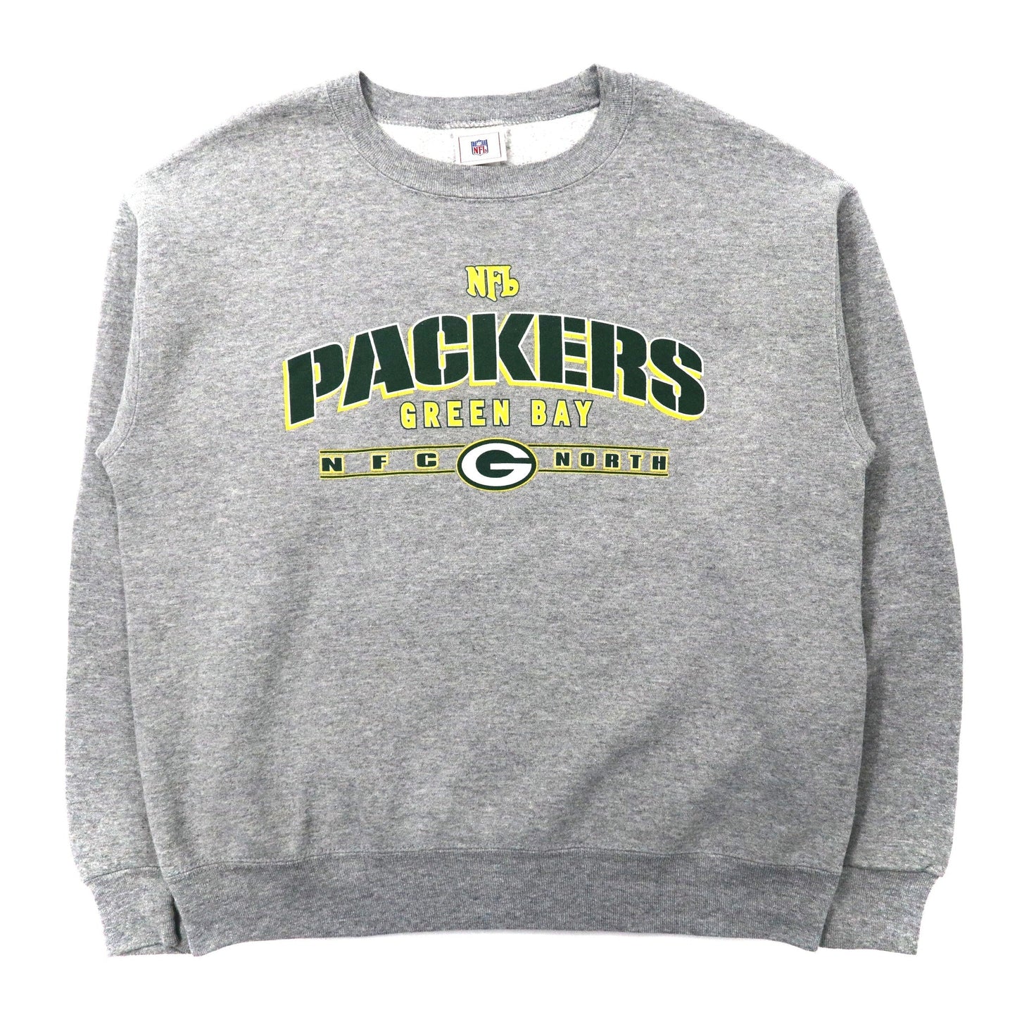 NFL スウェット L グレー コットン フットボールプリント 裏起毛 GREEN BAY PACKERS