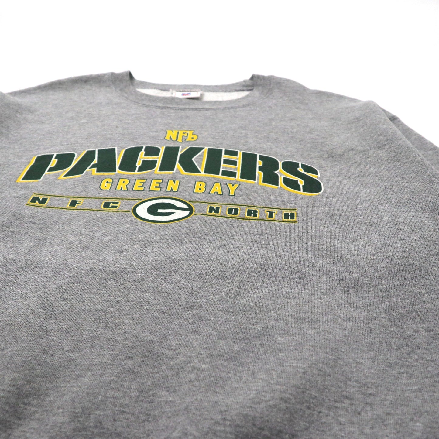 NFL スウェット L グレー コットン フットボールプリント 裏起毛 GREEN BAY PACKERS
