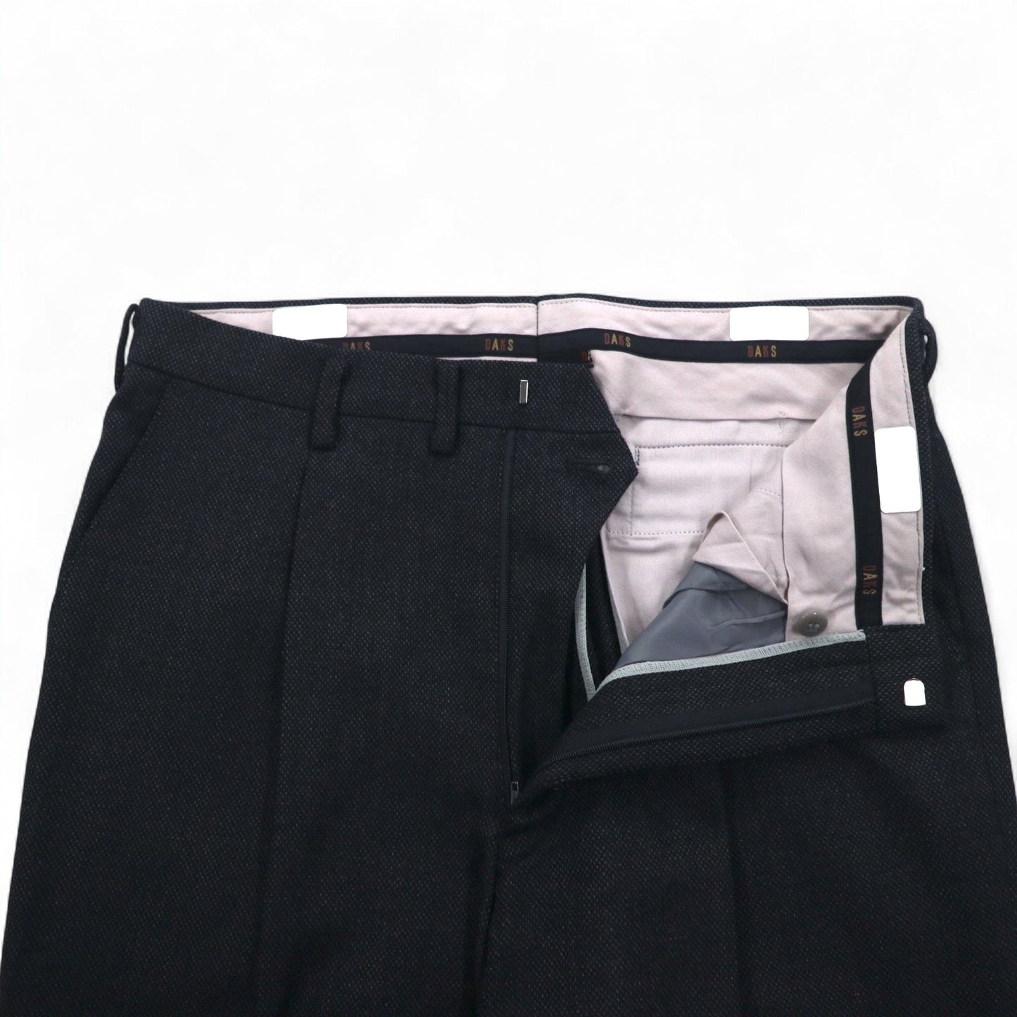 DAKS タック ワイド スラックスパンツ センタープレス M グレー ウール 日本製