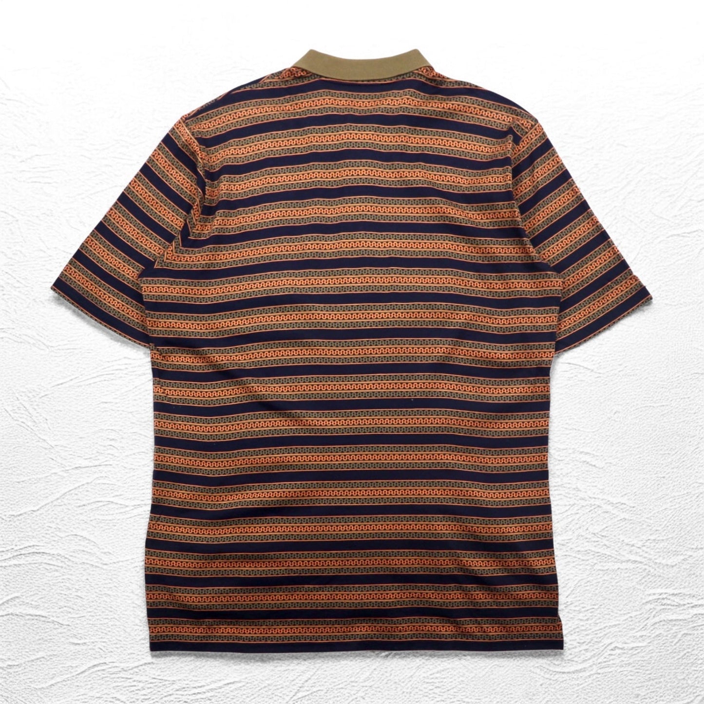 Christian Dior SPORTS 90年代 ボーダー ポロシャツ L カーキ ネイビー コットン 日本製