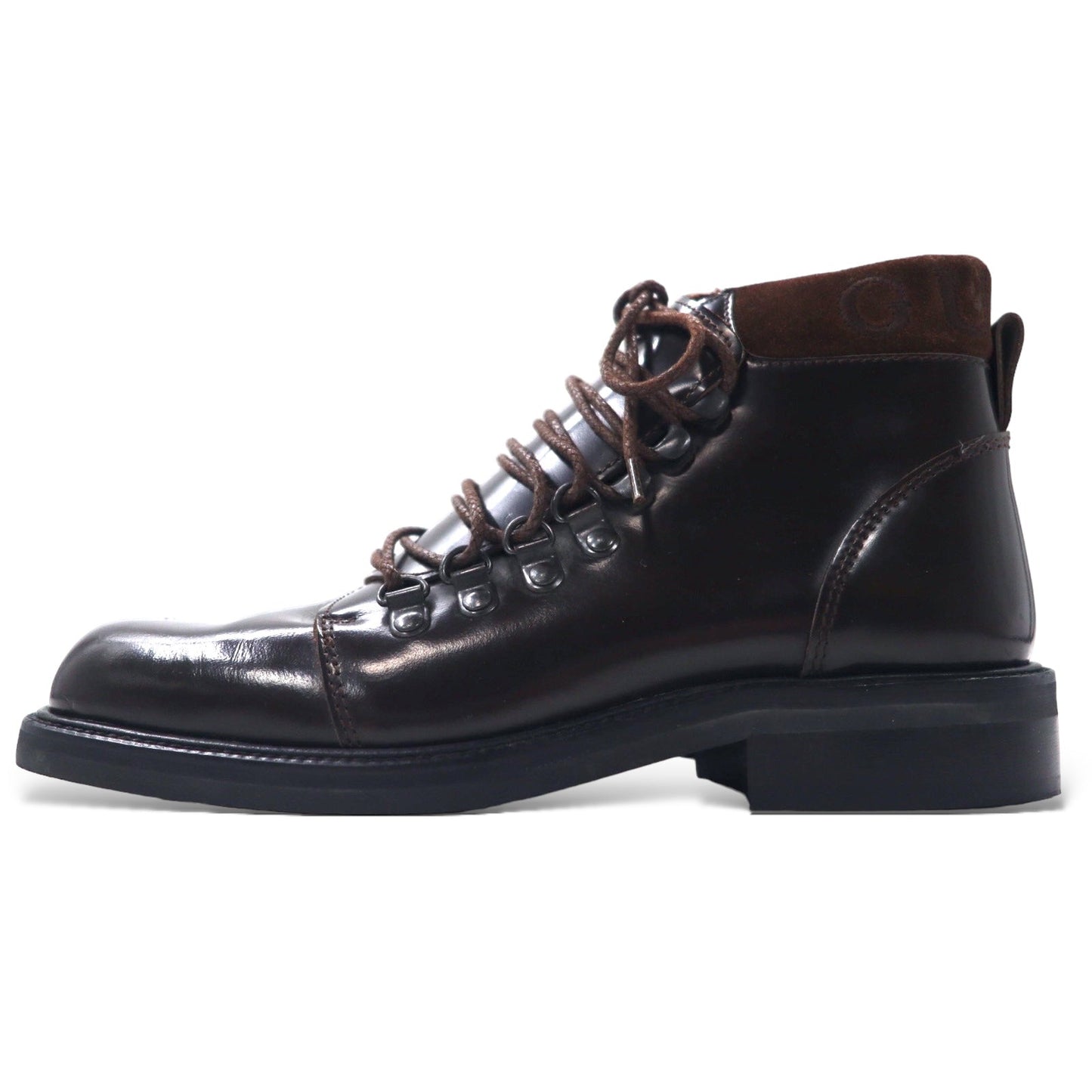 GUCCI レースアップ ショートブーツ チャッカブーツ 23.5cm ブラウン レザー 104 0153 イタリア製