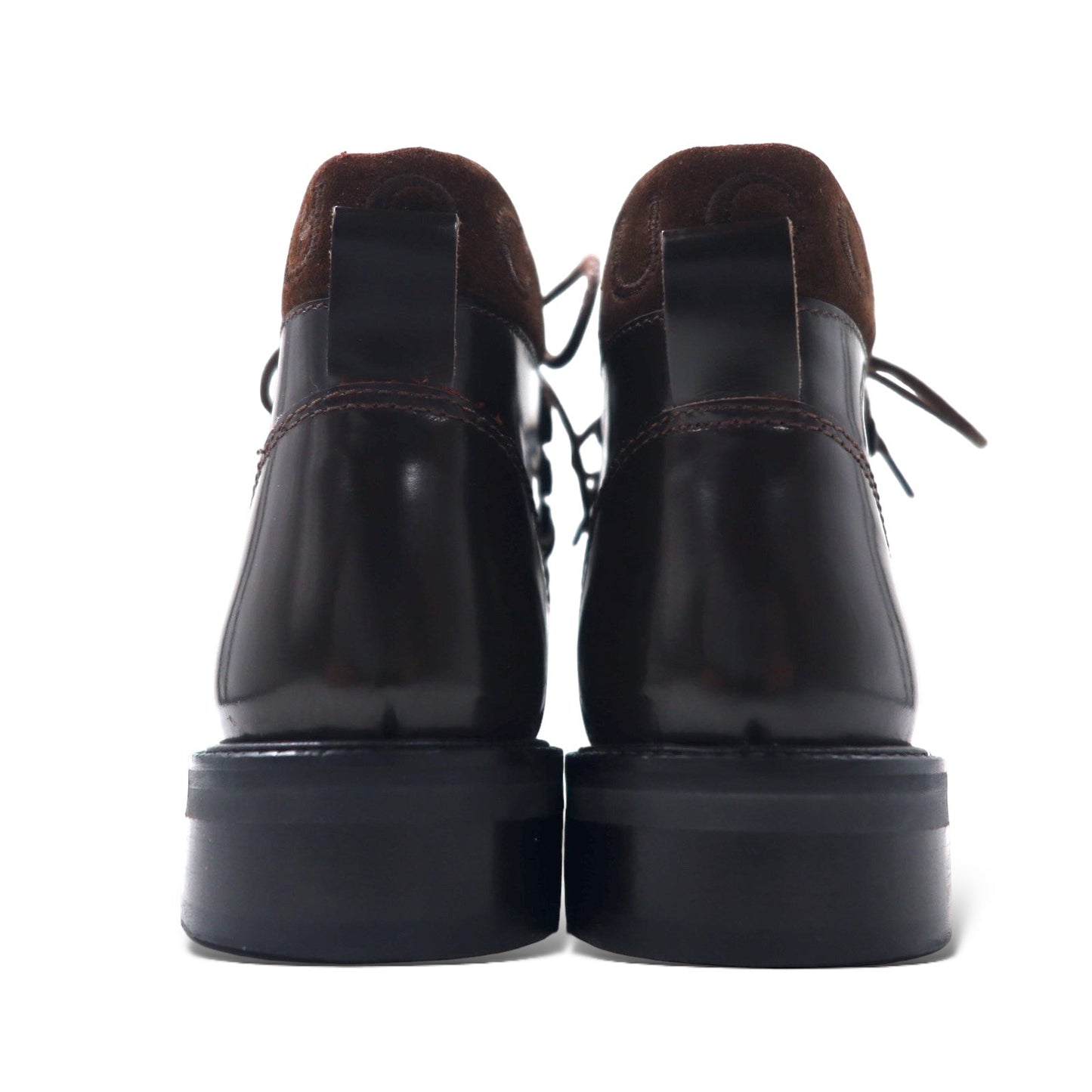 GUCCI レースアップ ショートブーツ チャッカブーツ 23.5cm ブラウン レザー 104 0153 イタリア製