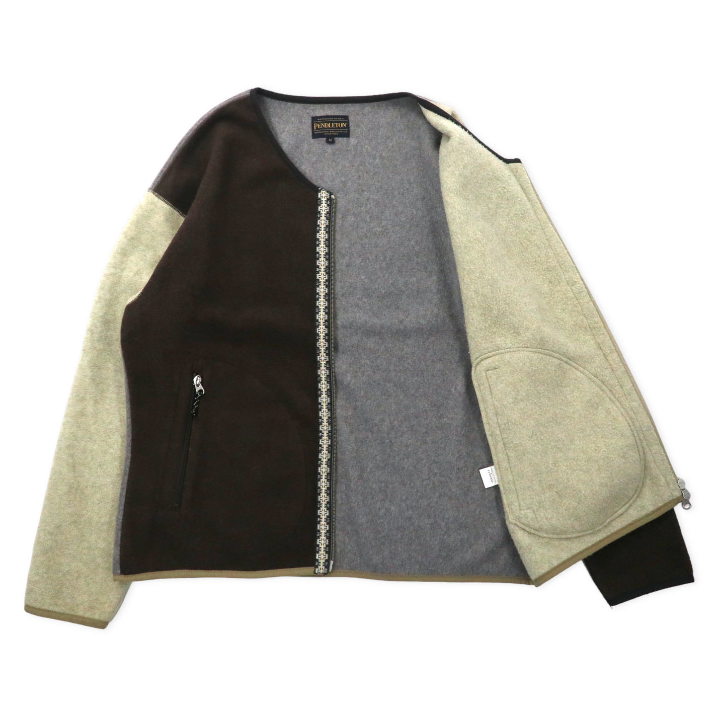 PENDLETON マイクロフリース カーディガン M マルチカラー ポリエステル ネイティブ柄 relume JOURNAL STANDARD別注