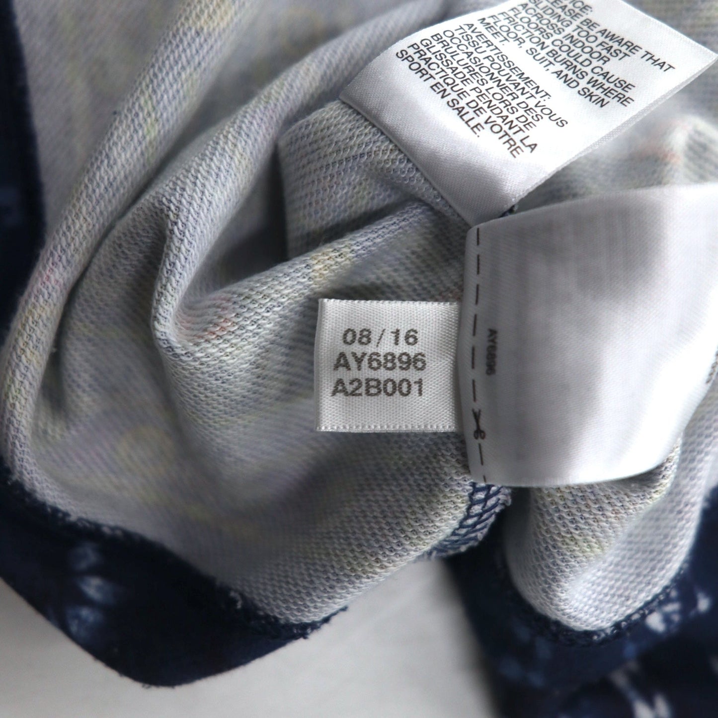 adidas originals クロップド スウェット M ネイビー ポリエステル 総柄 トレフォイルロゴ Cirande Sweat AY6896
