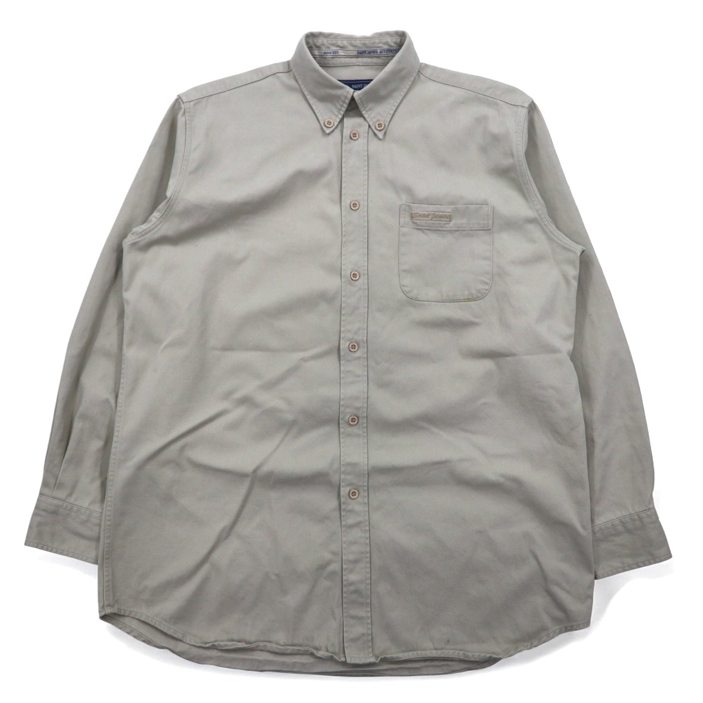 SAINT JAMES ボタンダウン チノワークシャツ M ベージュ コットン