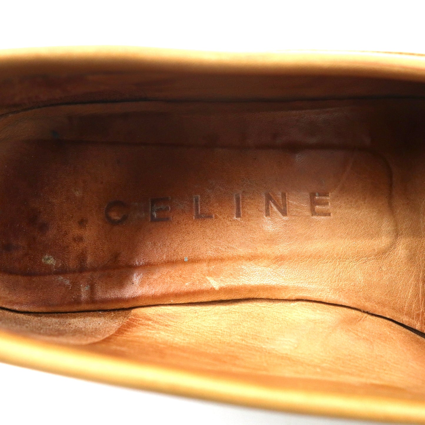 CELINE スリッポン ローファー 22cm ベージュ レザー イタリア製